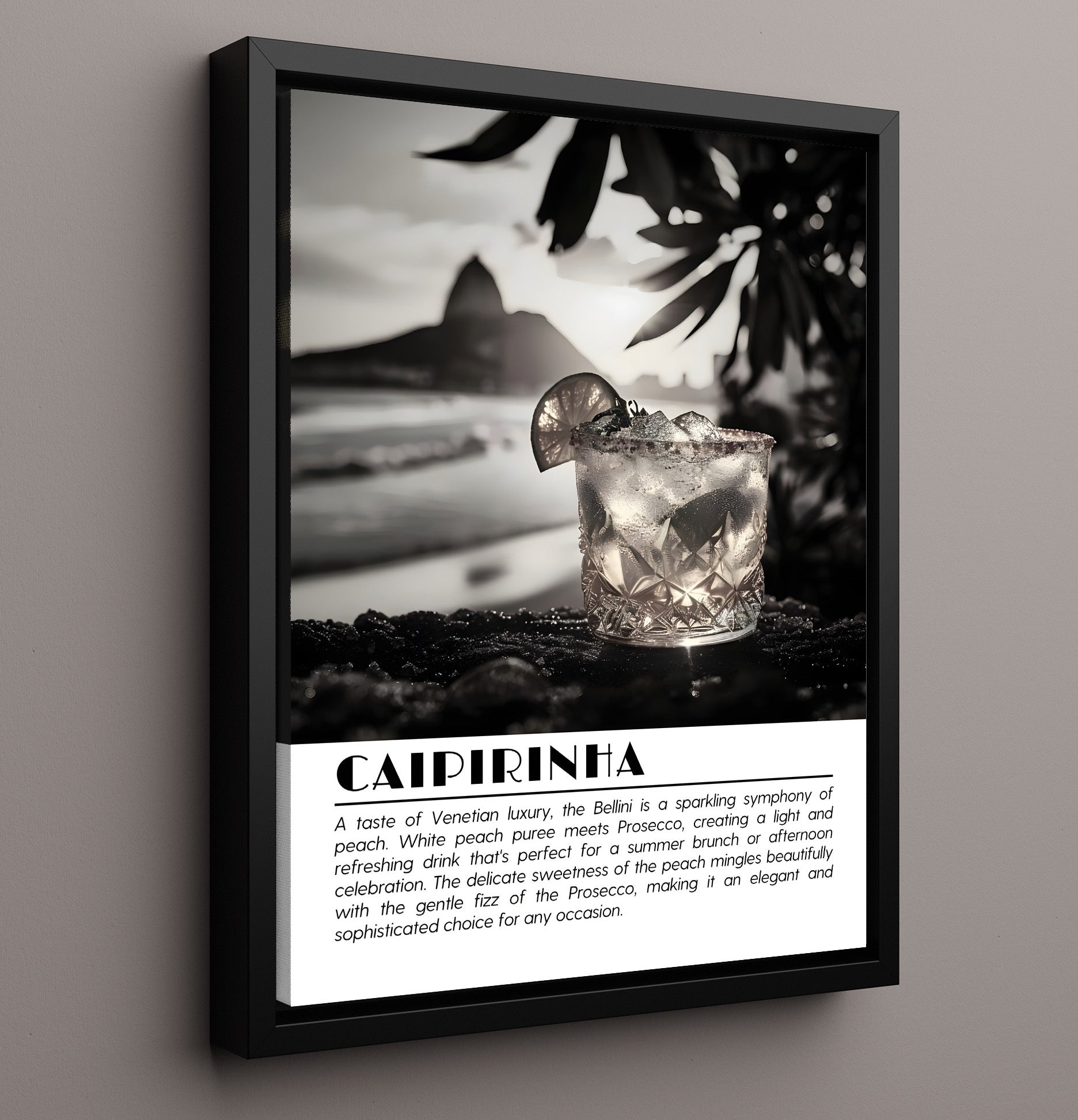 Caipirinha Brazilian Classic Drinks Defined Poster - 16x20 Framed Canvas