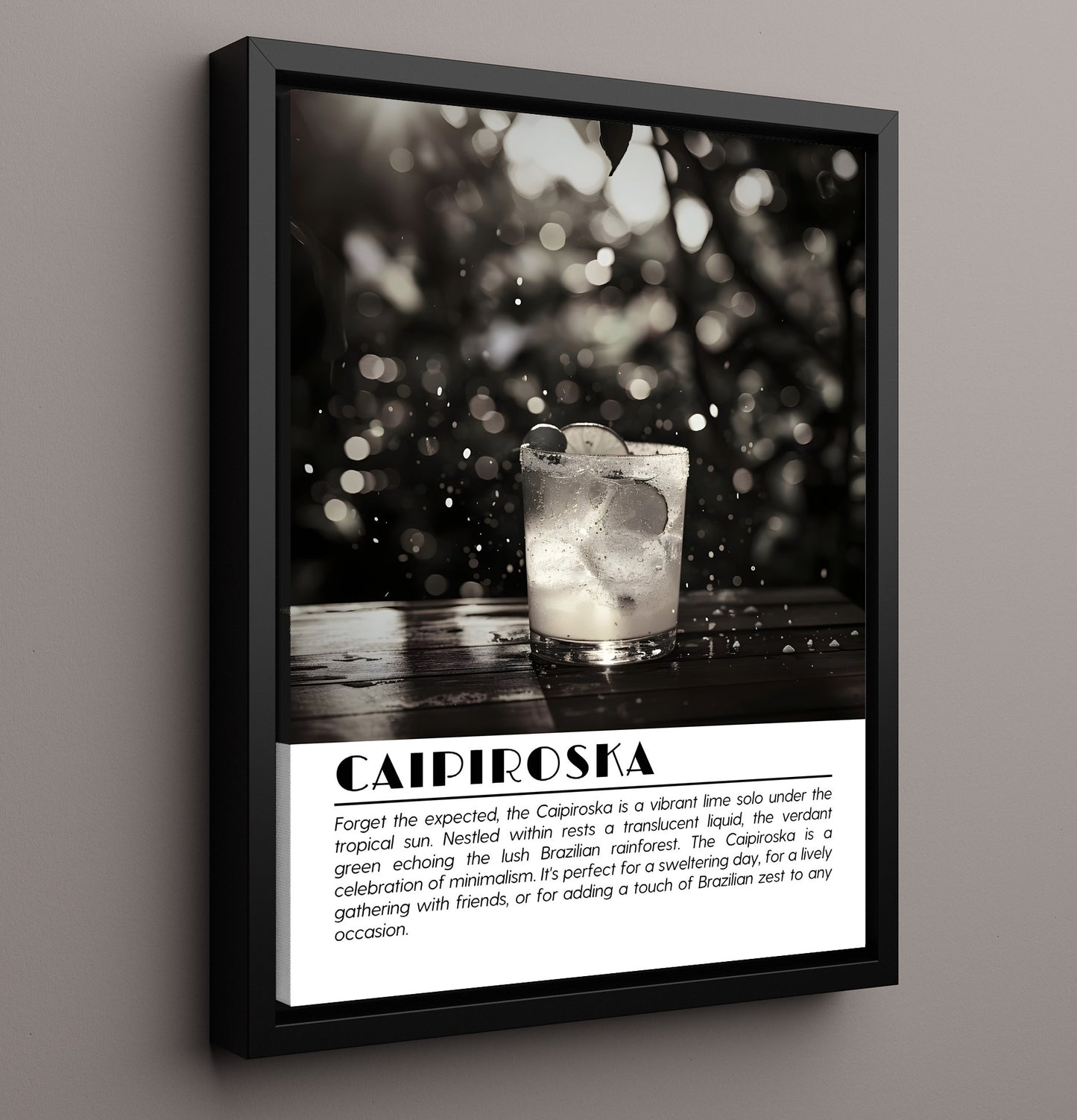 Caipiroska Lime Refreshment Drinks Defined Poster - 16x20 Framed Canvas