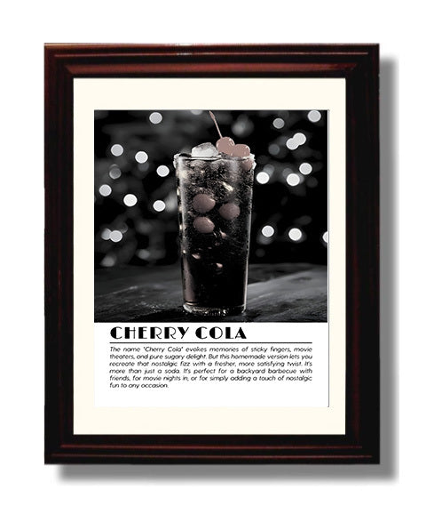 Cherry Cola Nostalgic Fizz Drinks Defined Poster - 8x10 Beveled Frame