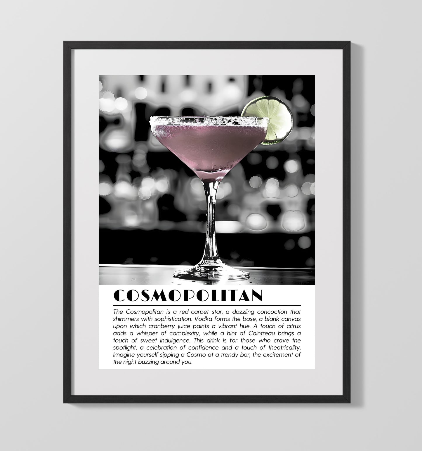 Cosmopolitan Lime Twist Drinks Defined Poster - 16x20 Gallery Frame