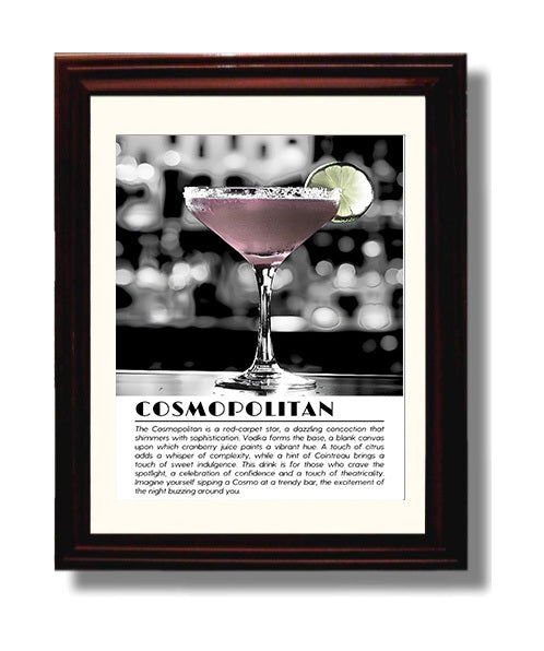 Cosmopolitan Lime Twist Drinks Defined Poster - 8x10 Beveled Frame