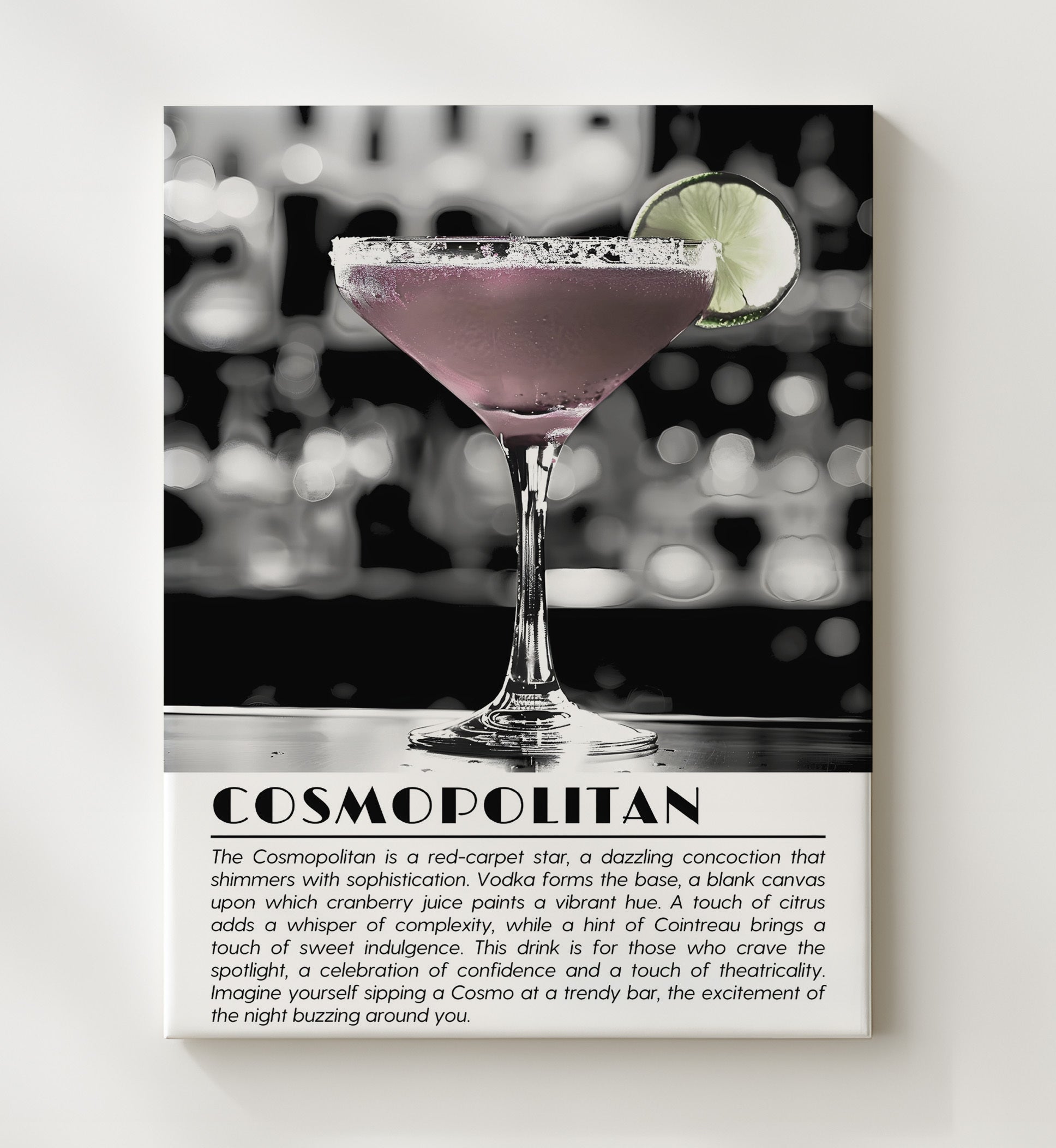 Cosmopolitan Lime Twist Drinks Defined Poster - 20x24 Canvas