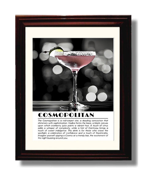 Cosmopolitan Lounge Glow Drinks Defined Poster - 8x10 Beveled Frame