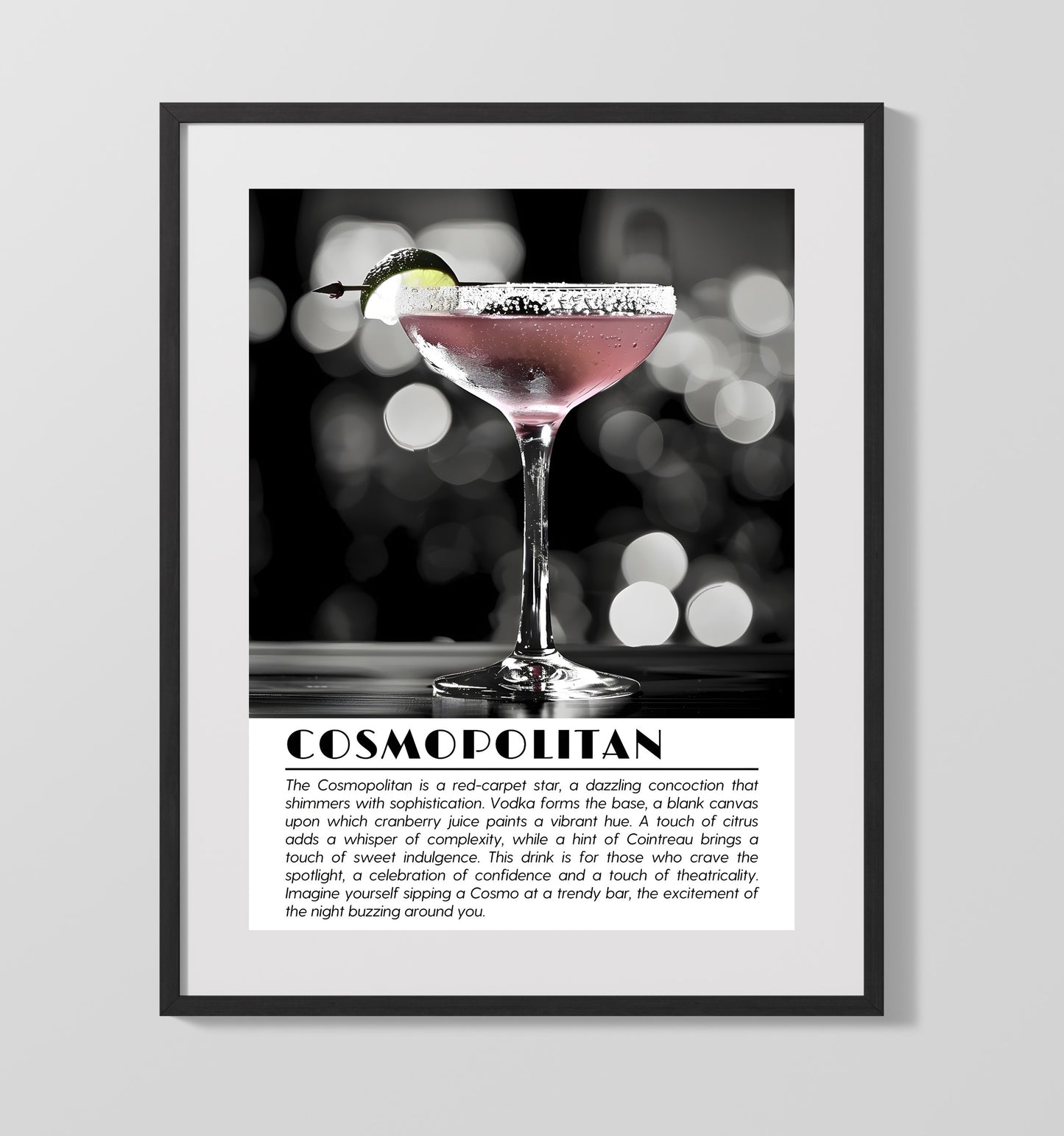 Cosmopolitan Lounge Glow Drinks Defined Poster - 16x20 Gallery Frame