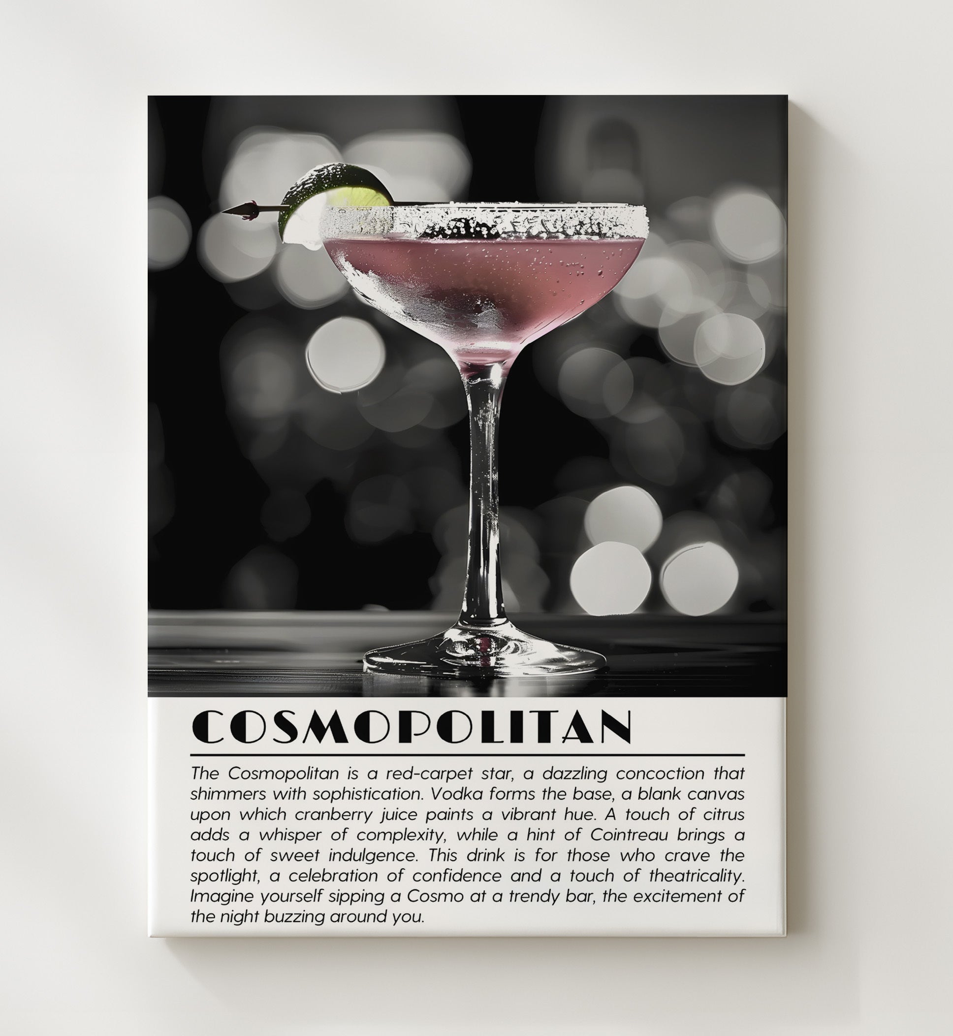 Cosmopolitan Lounge Glow Drinks Defined Poster - 20x24 Canvas