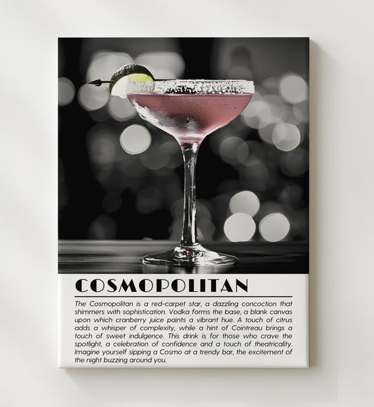 Cosmopolitan - Lounge Glow 16x20 Canvas cocktail definition wall art