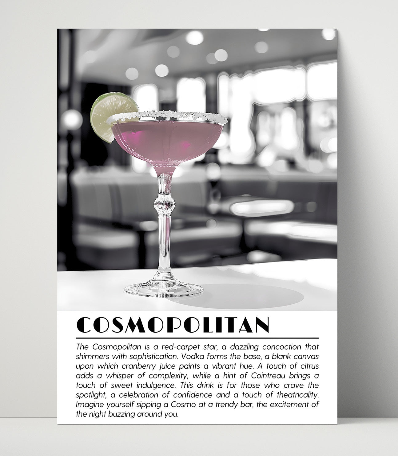 Cosmopolitan Modern Martini Drinks Defined Poster - 16x20 Unframed Print