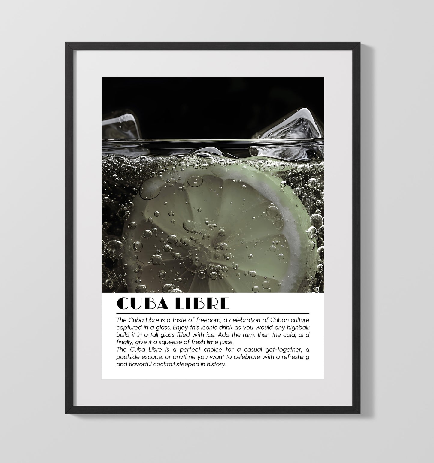 Cuba Libre Citrus Close-Up Drinks Defined Poster - 16x20 Gallery Frame