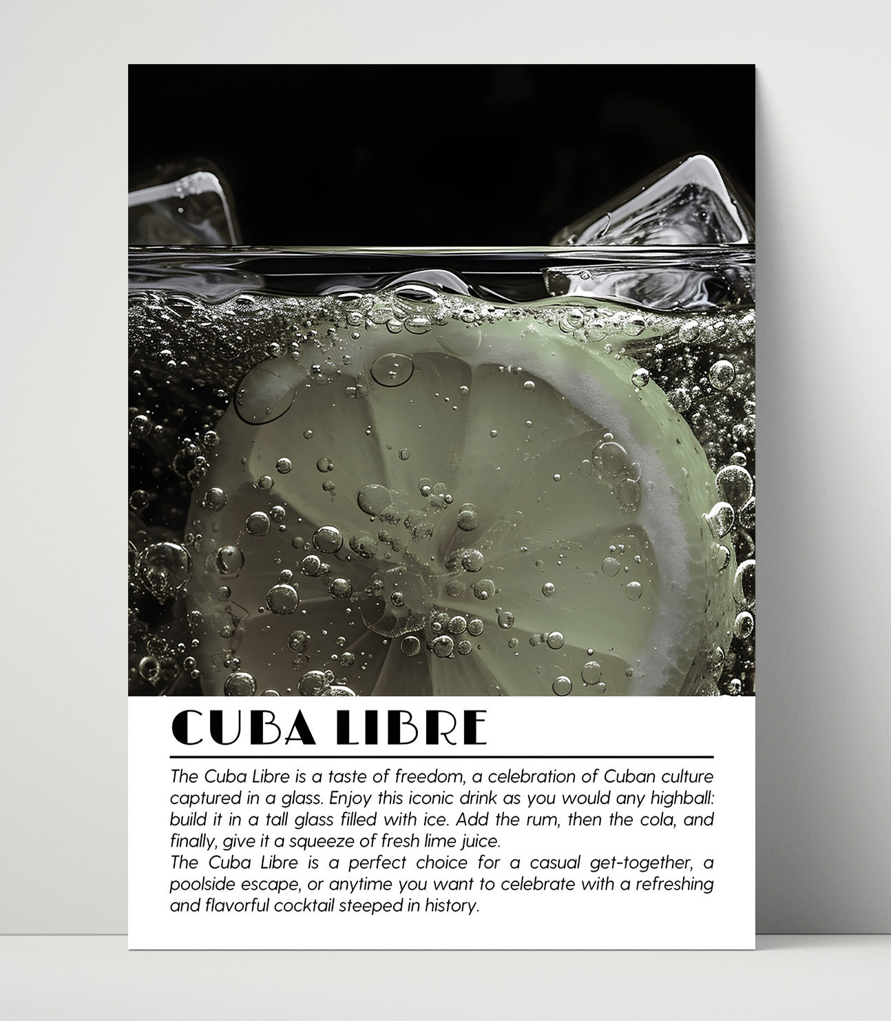 Cuba Libre Citrus Close-Up Drinks Defined Poster - 16x20 Unframed Print