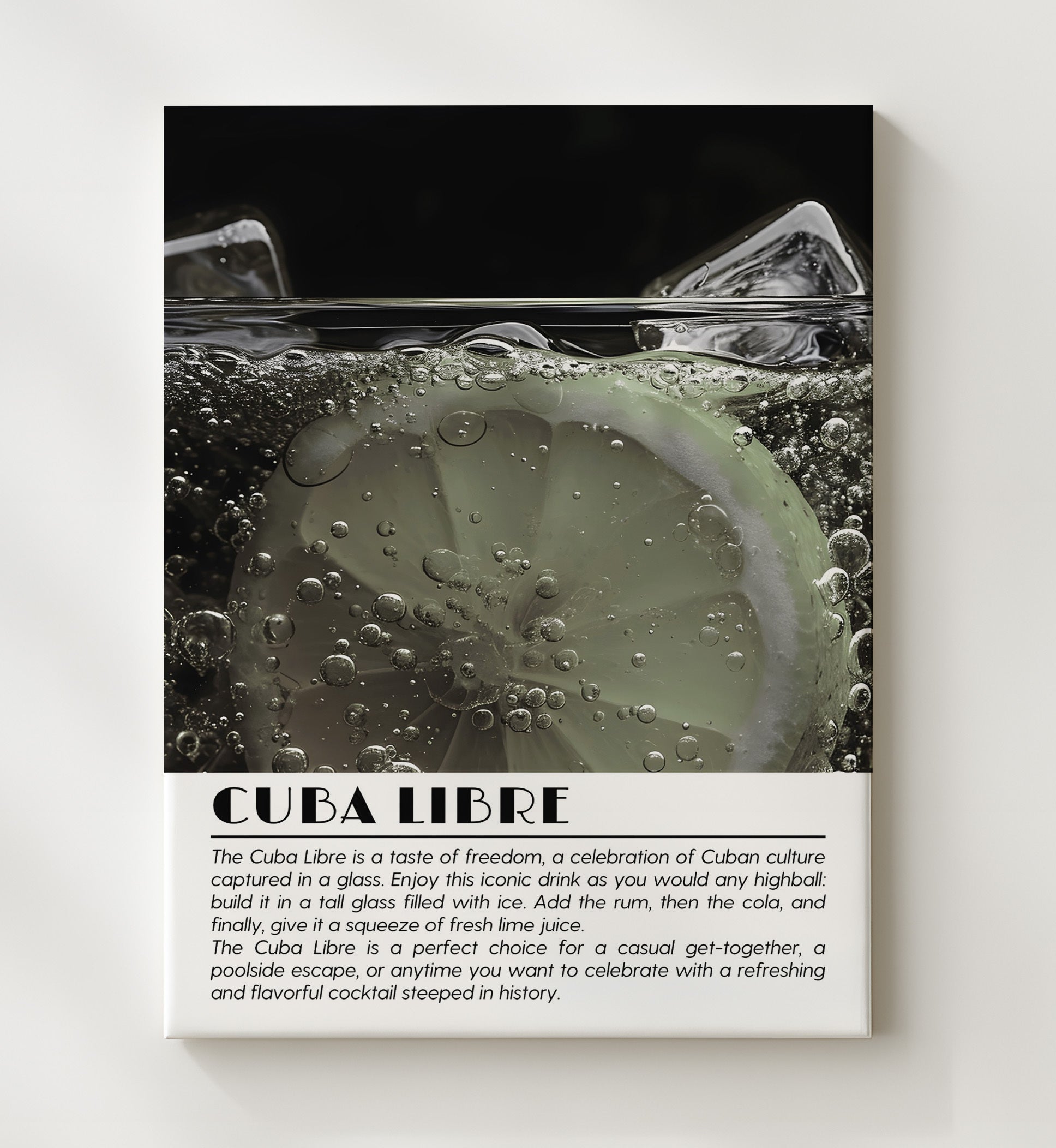 Cuba Libre Citrus Close-Up Drinks Defined Poster - 20x24 Canvas