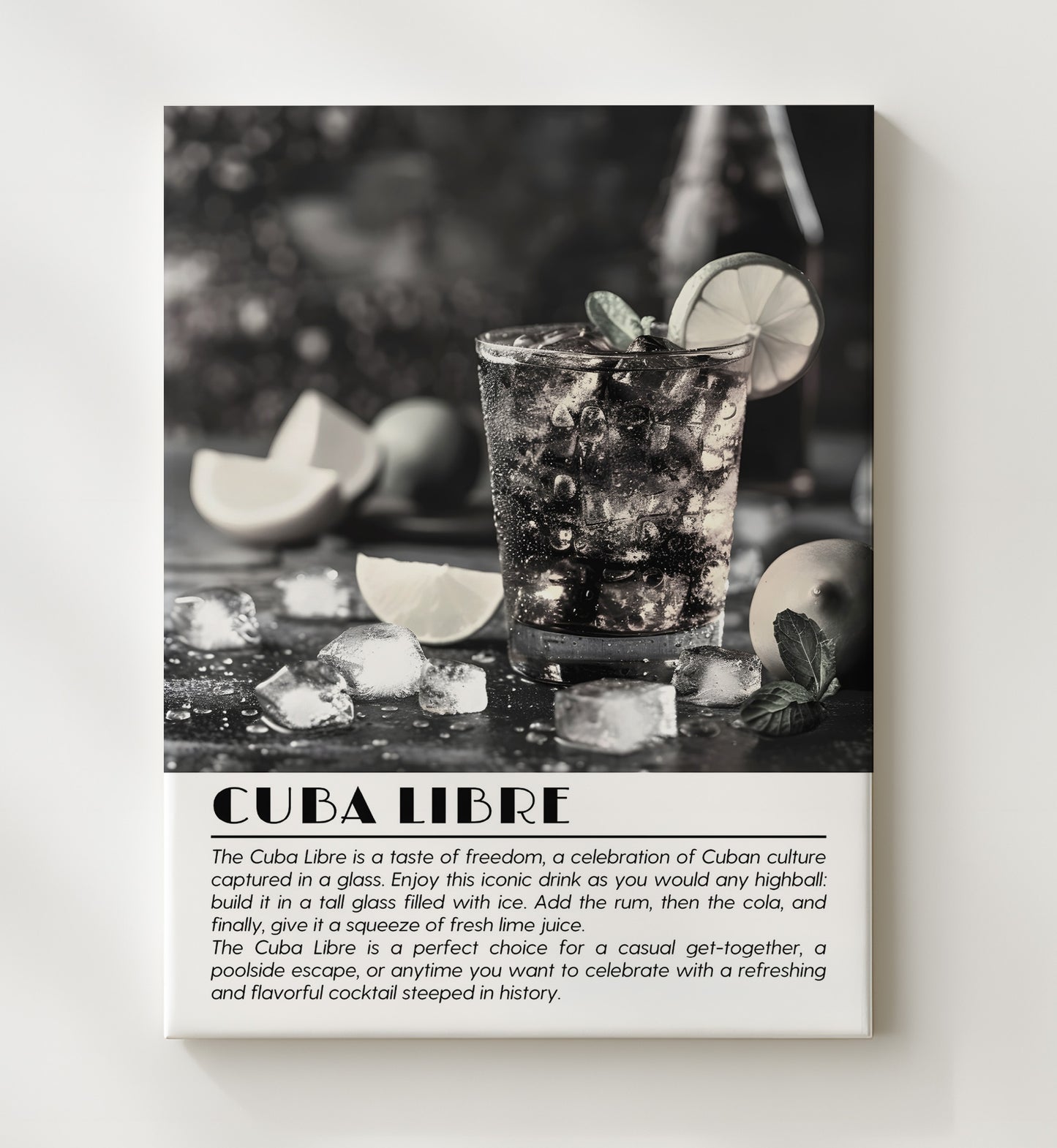Cuba Libre Classic Highball Drinks Defined Poster - 20x24 Canvas
