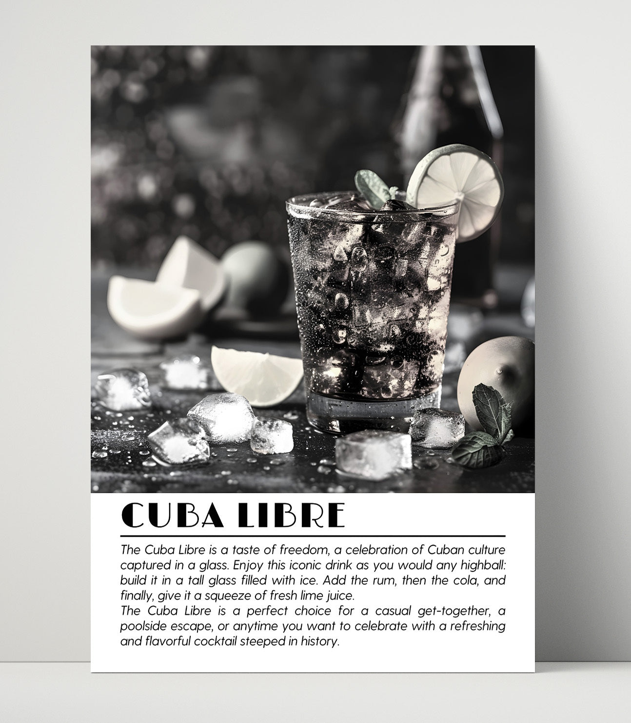 Cuba Libre Classic Highball Drinks Defined Poster - 16x20 Unframed Print