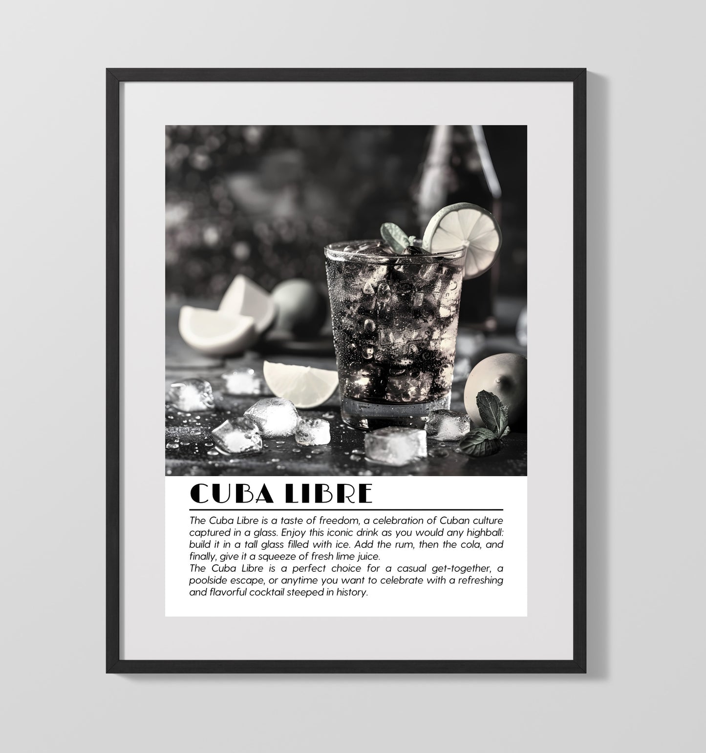 Cuba Libre Classic Highball Drinks Defined Poster - 16x20 Gallery Frame