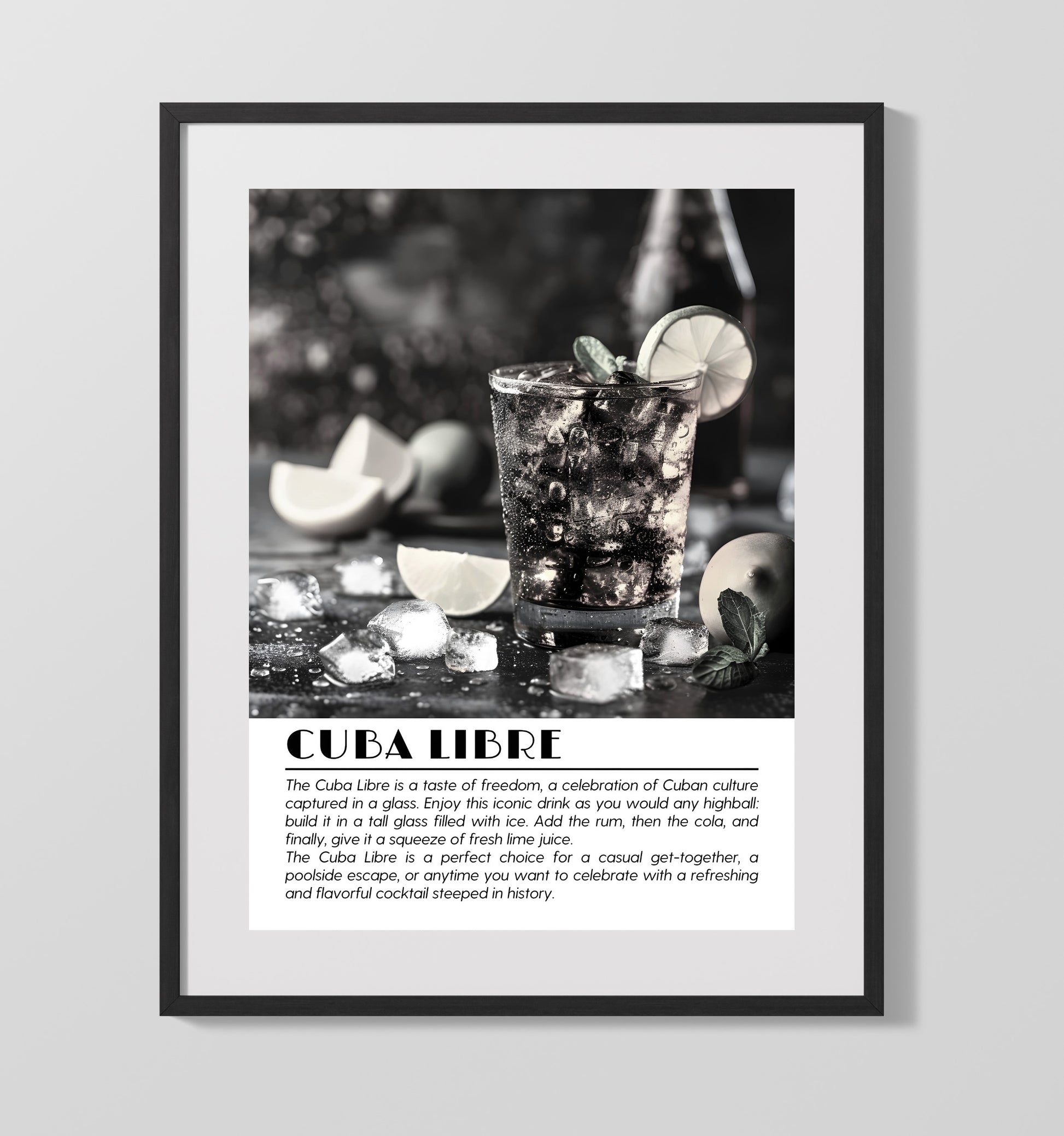 Cuba Libre Classic Highball Drinks Defined Poster - 16x20 Gallery Frame