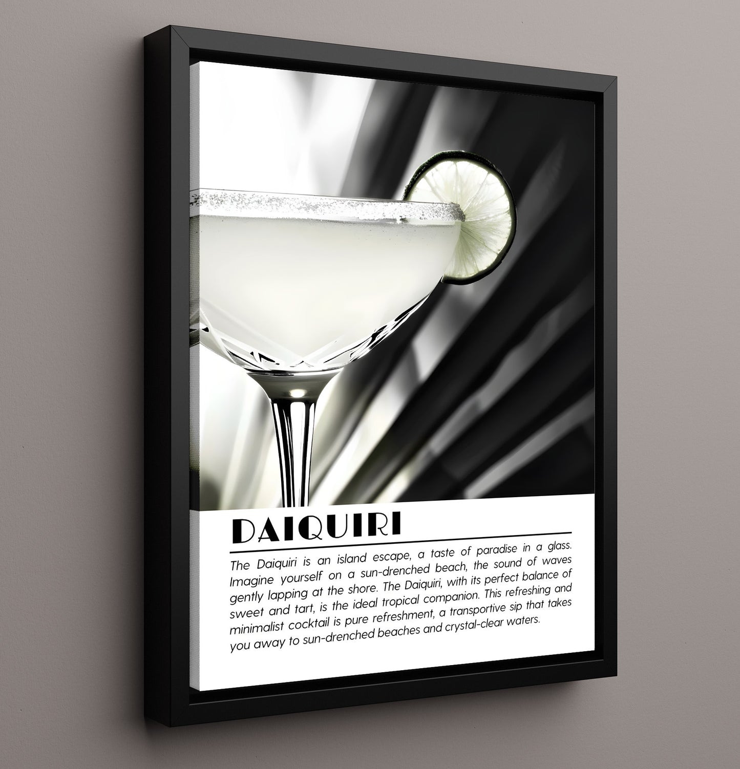 Daiquiri Island Escape Drinks Defined Poster - 16x20 Framed Canvas
