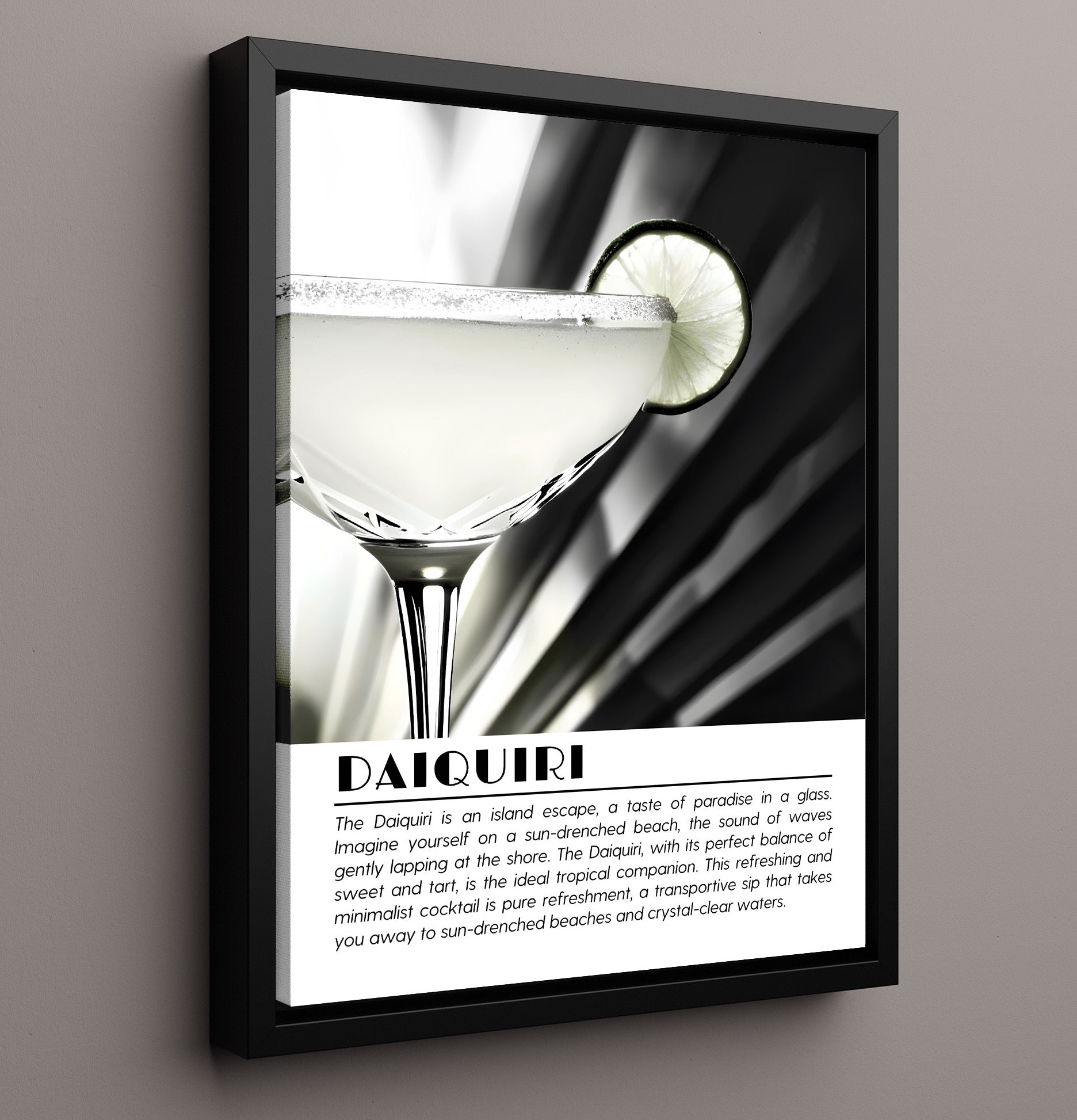 Daiquiri Island Escape Drinks Defined Poster - 16x20 Framed Canvas