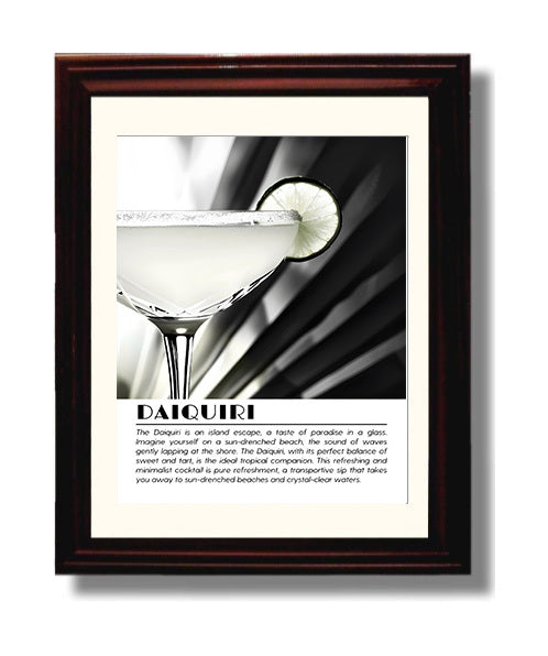 Daiquiri Island Escape Drinks Defined Poster - 8x10 Beveled Frame