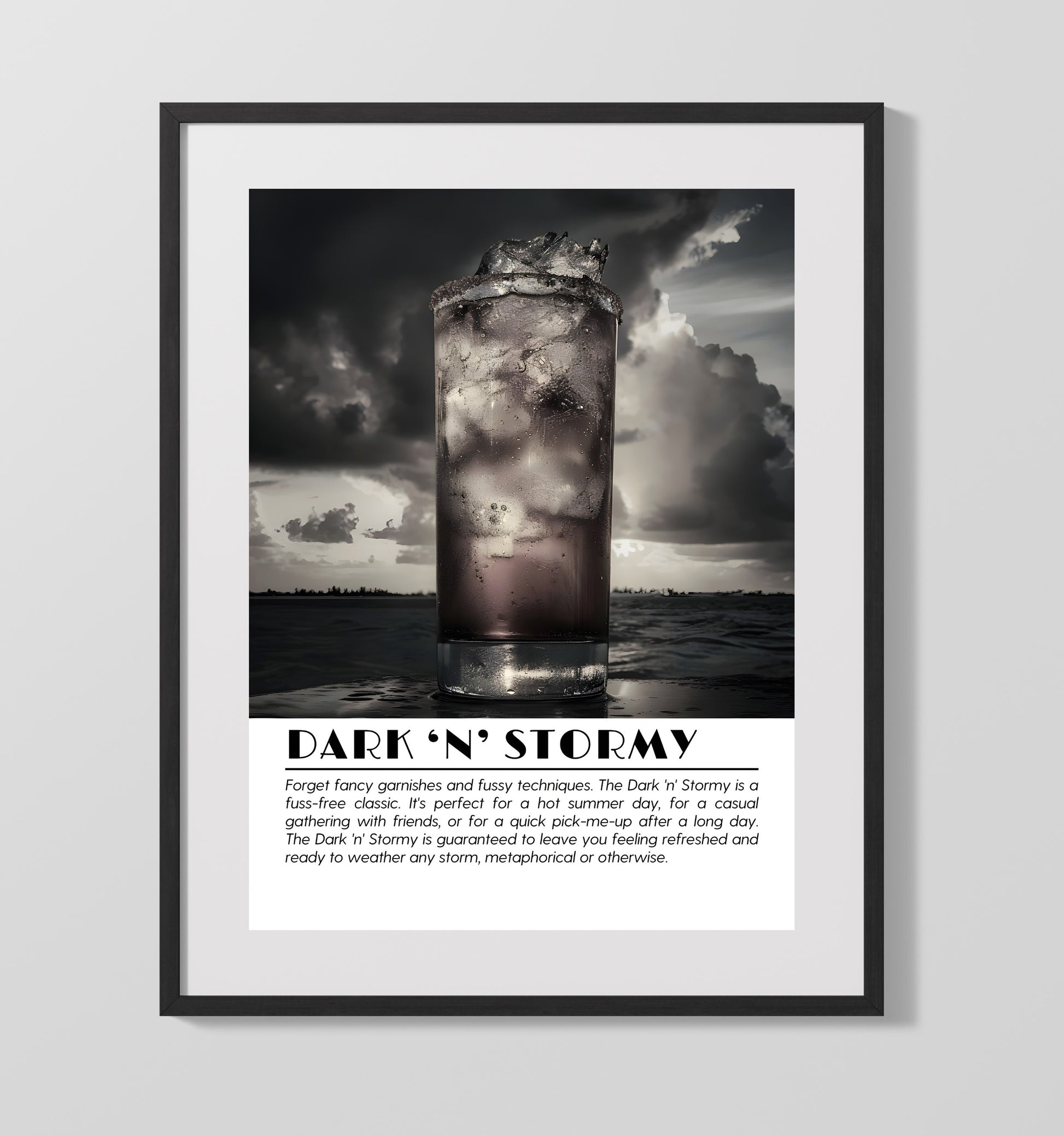 Dark n Stormy Stormy Seas Drinks Defined Poster - 16x20 Gallery Frame