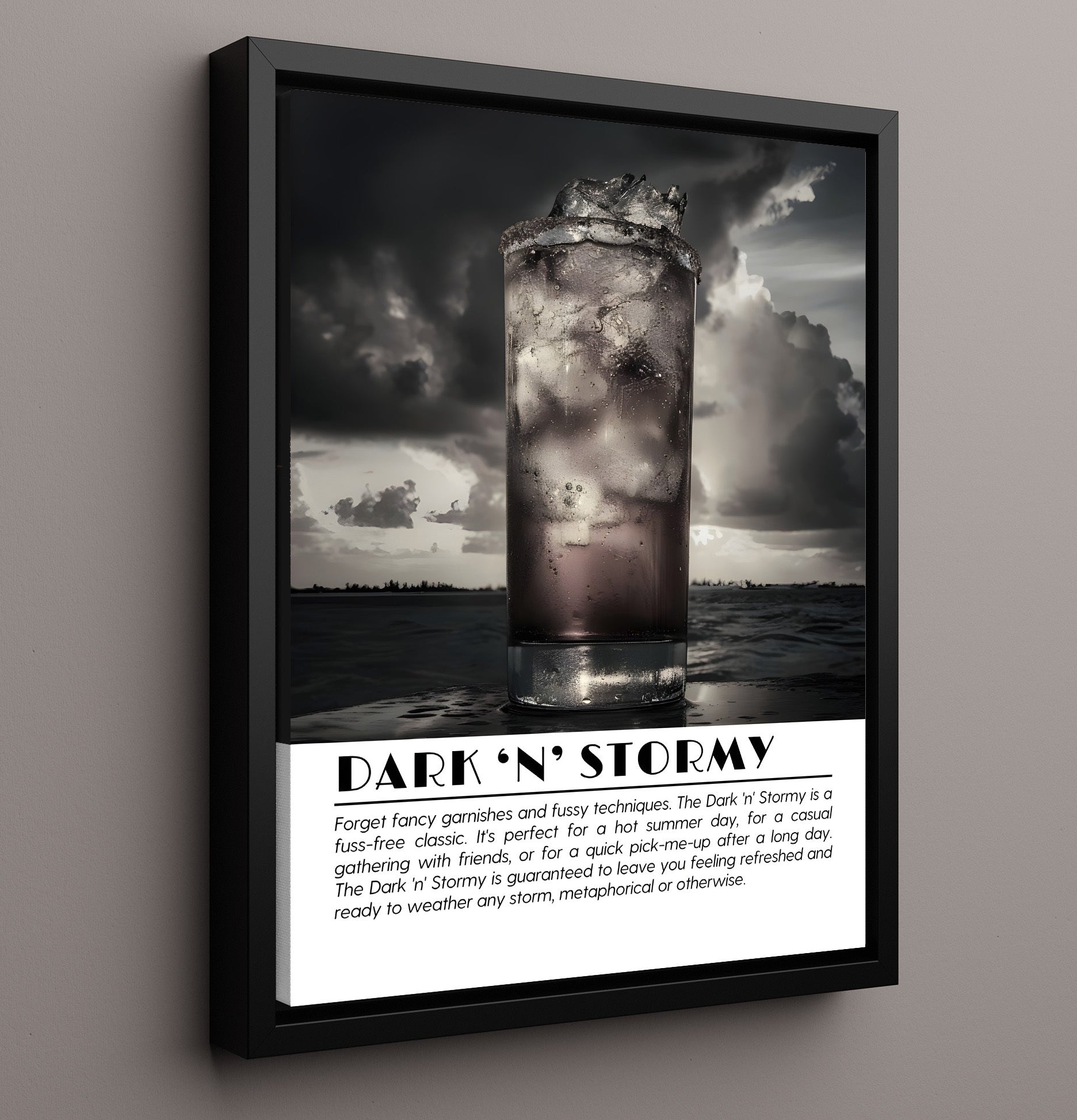 Dark n Stormy Stormy Seas Drinks Defined Poster - 16x20 Framed Canvas