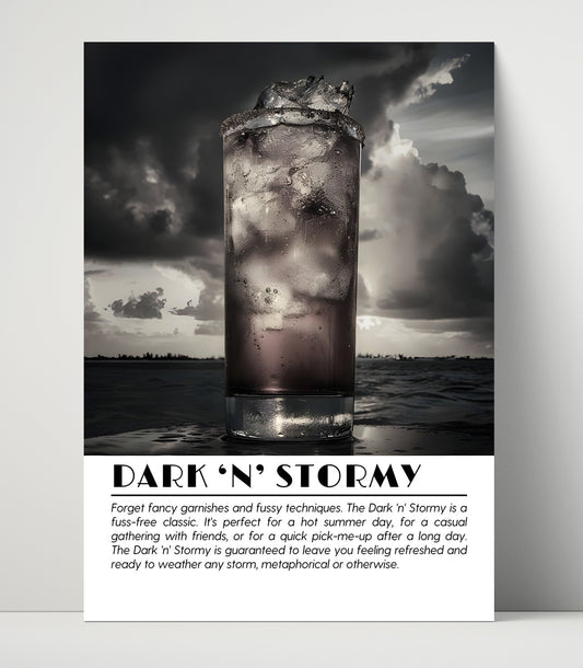 Dark 'n' Stormy - Stormy Seas - Cocktail Definition - 16x20 Unframed Print