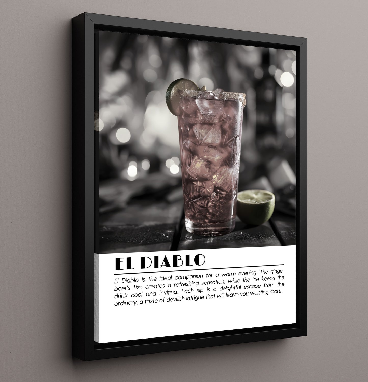 El Diablo Ginger Spice Drinks Defined Poster - 16x20 Framed Canvas