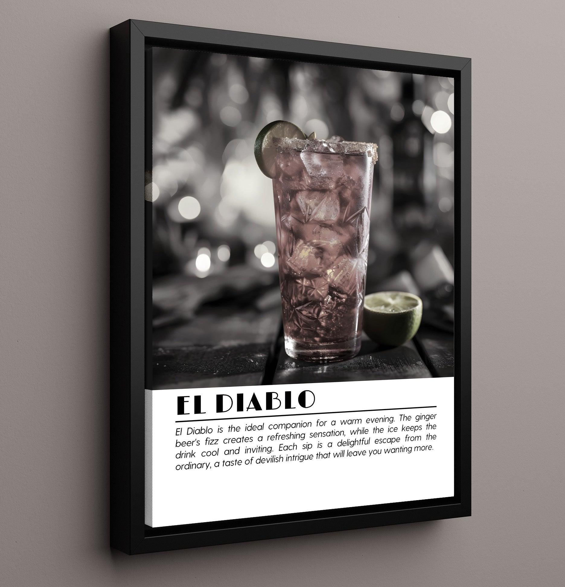 El Diablo Ginger Spice Drinks Defined Poster - 16x20 Framed Canvas
