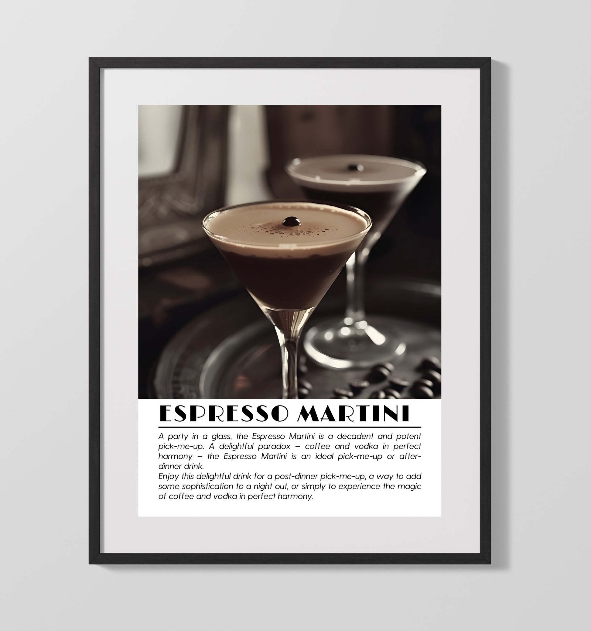 Espresso Martini Coffee Indulgence Drinks Defined Poster - 16x20 Gallery Frame