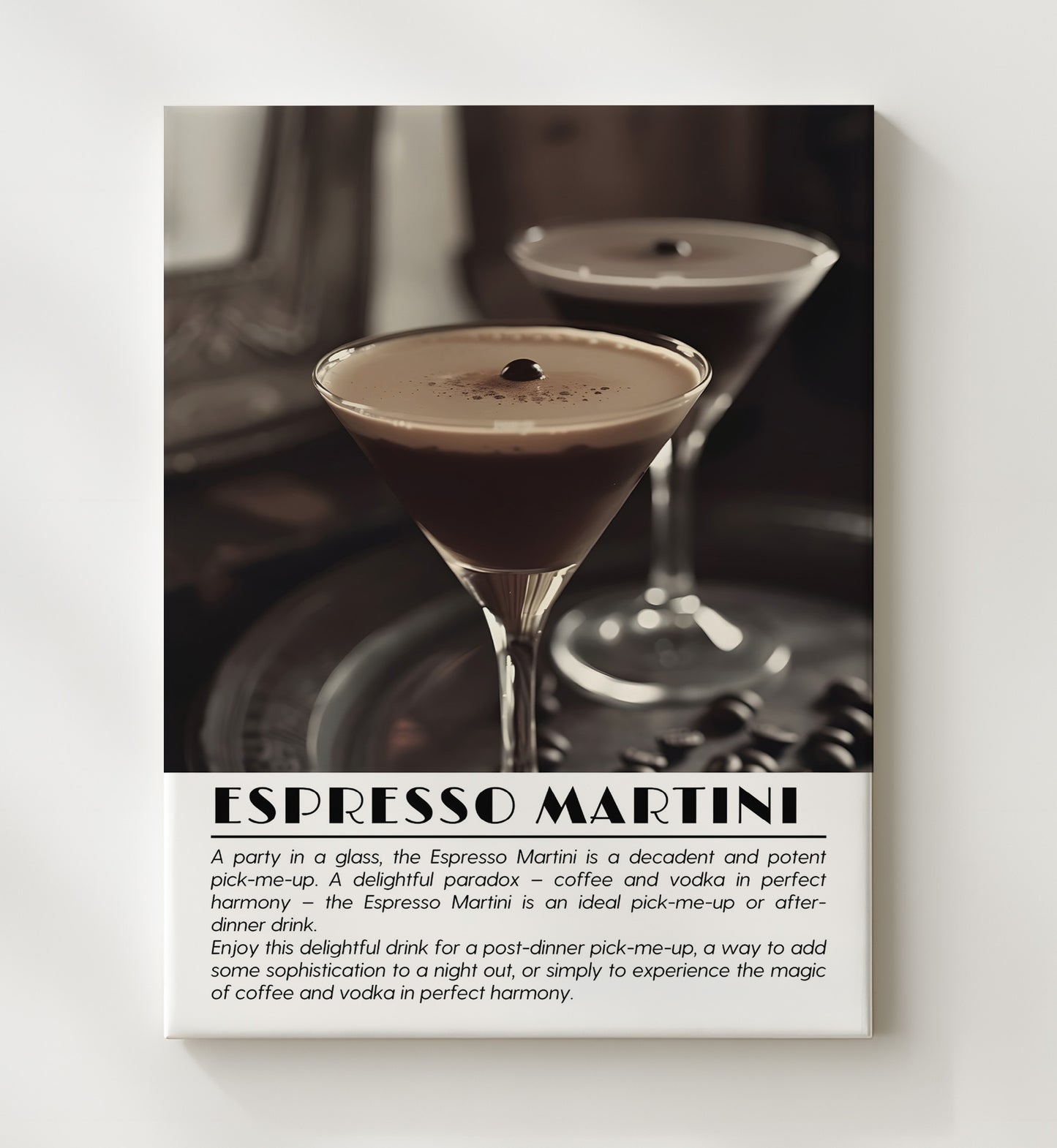 Espresso Martini Coffee Indulgence Drinks Defined Poster - 20x24 Canvas