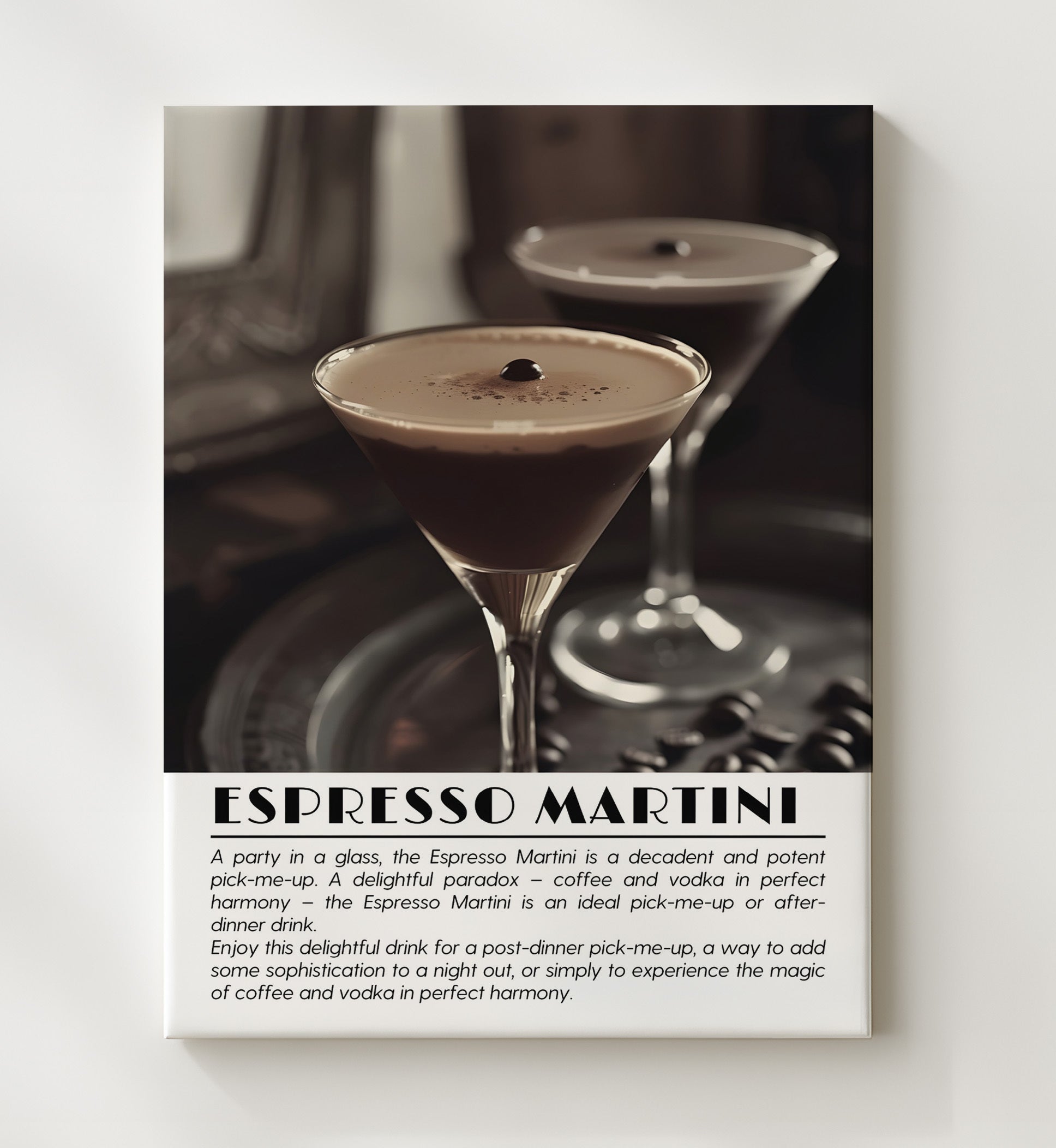 Espresso Martini Coffee Indulgence Drinks Defined Poster - 20x24 Canvas