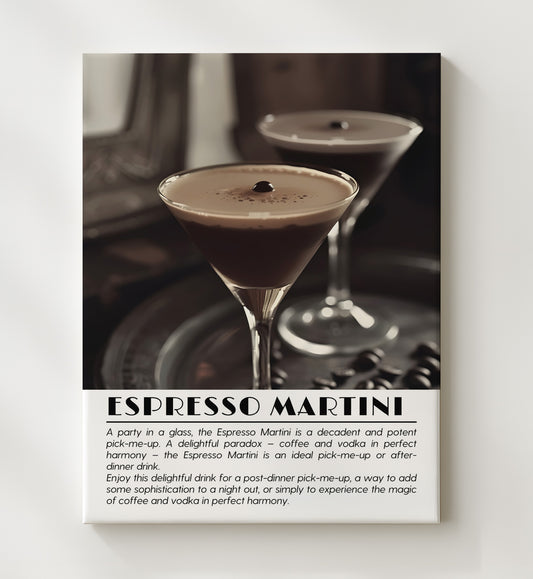 Espresso Martini - Coffee Indulgence 16x20 Canvas cocktail definition wall art
