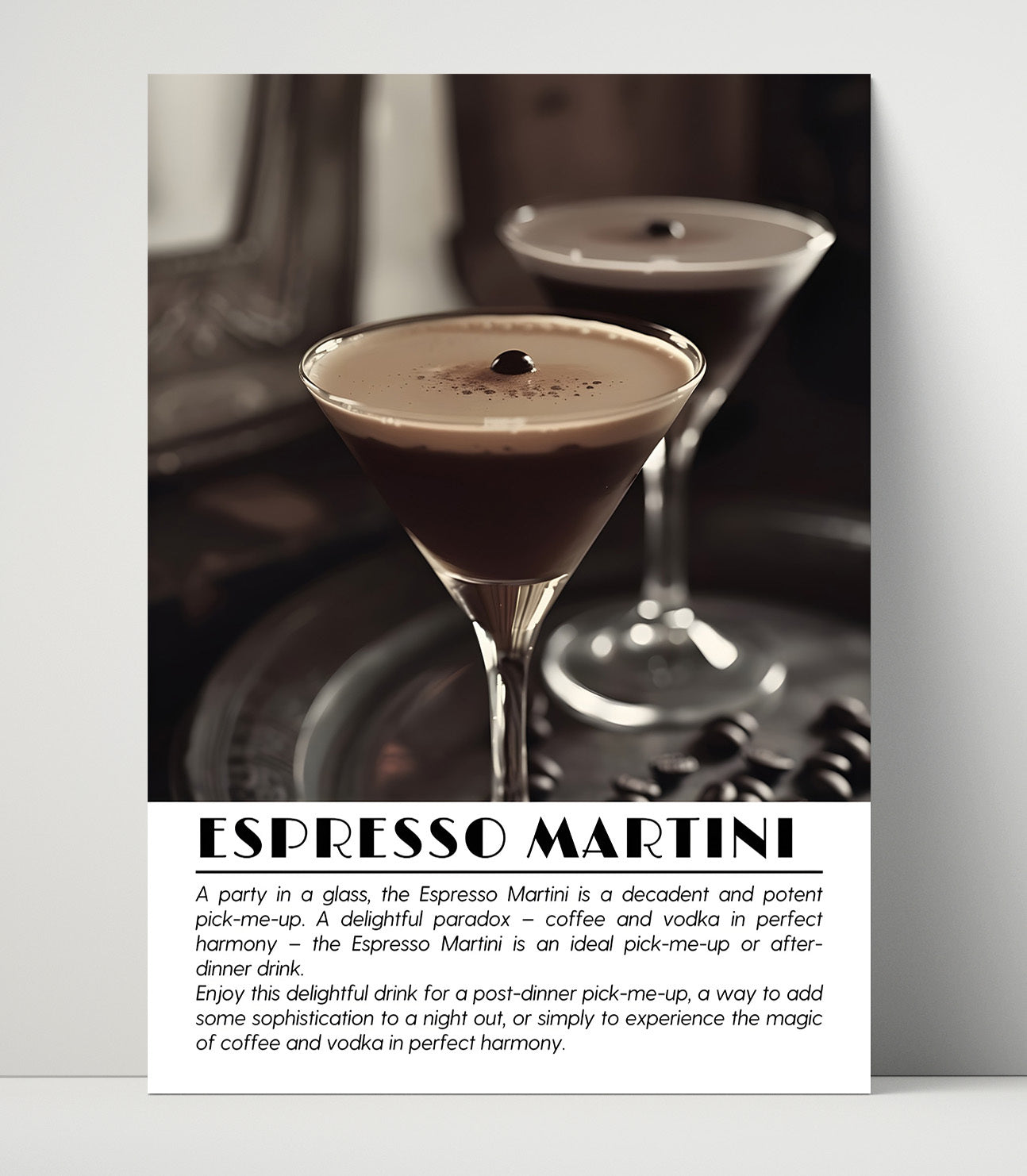 Espresso Martini Coffee Indulgence Drinks Defined Poster - 16x20 Unframed Print