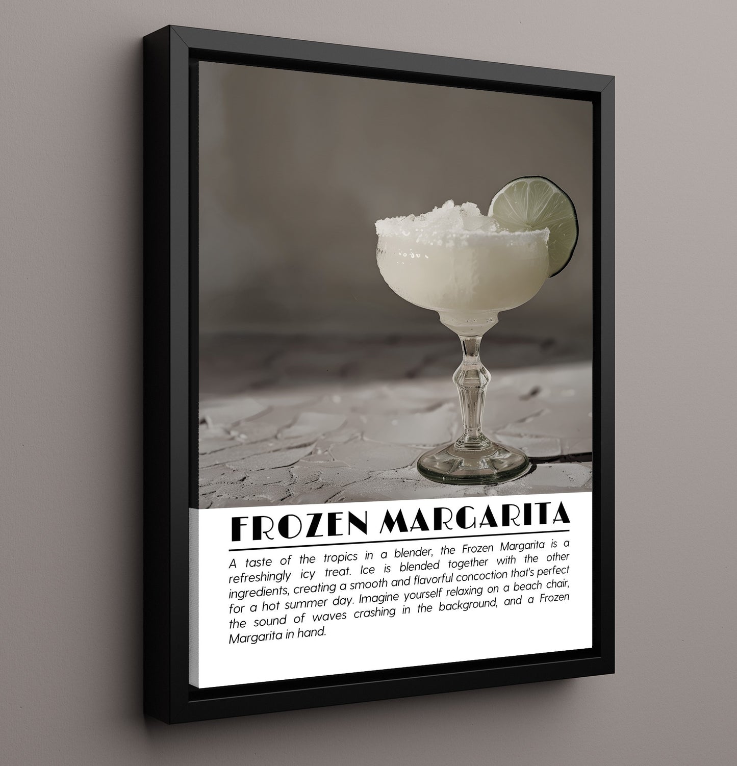 Frozen Margarita Icy Lime Drinks Defined Poster - 16x20 Framed Canvas
