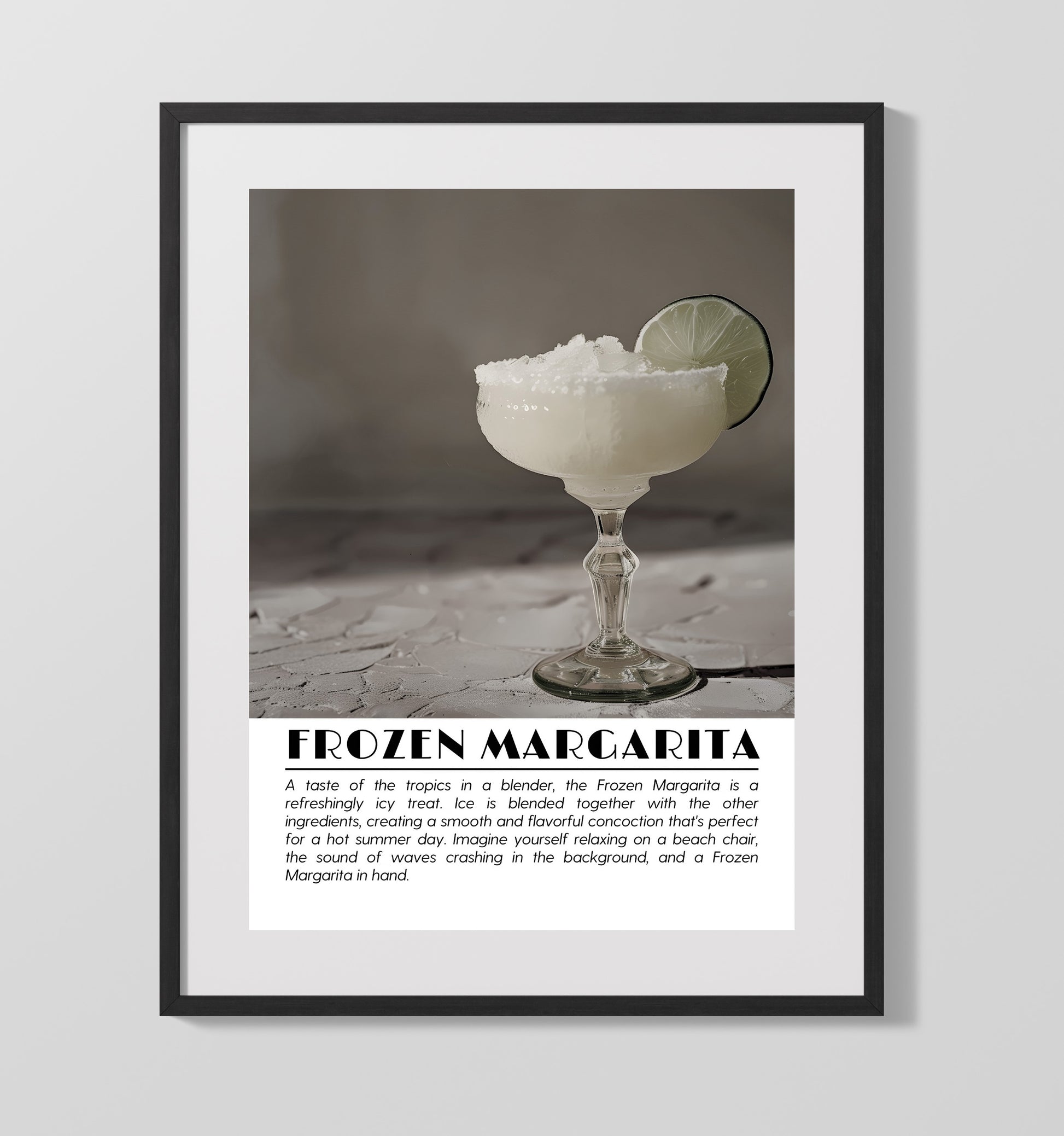 Frozen Margarita Icy Lime Drinks Defined Poster - 16x20 Gallery Frame