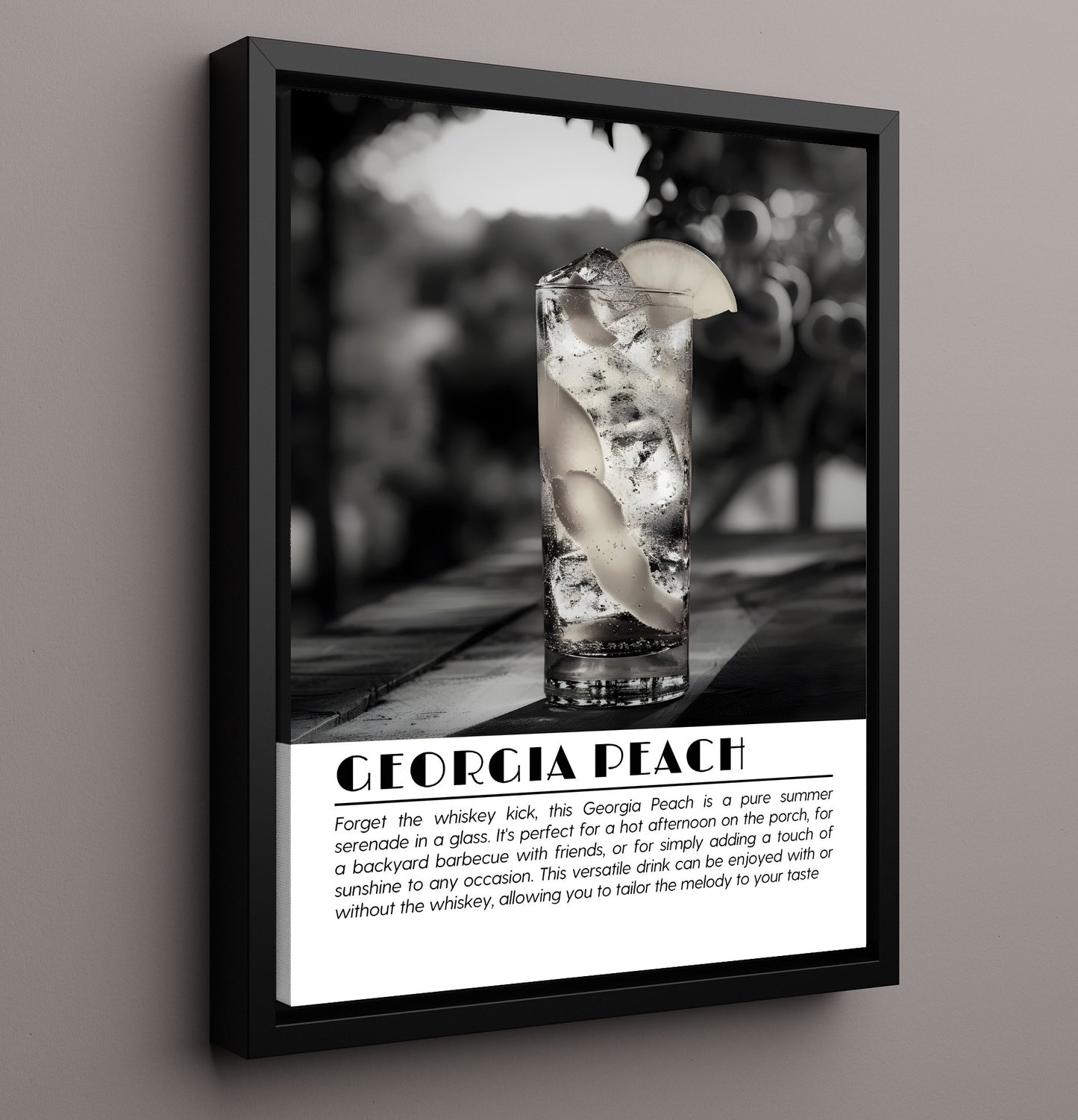 Georgia Peach Summer Serenade Drinks Defined Poster - 16x20 Framed Canvas