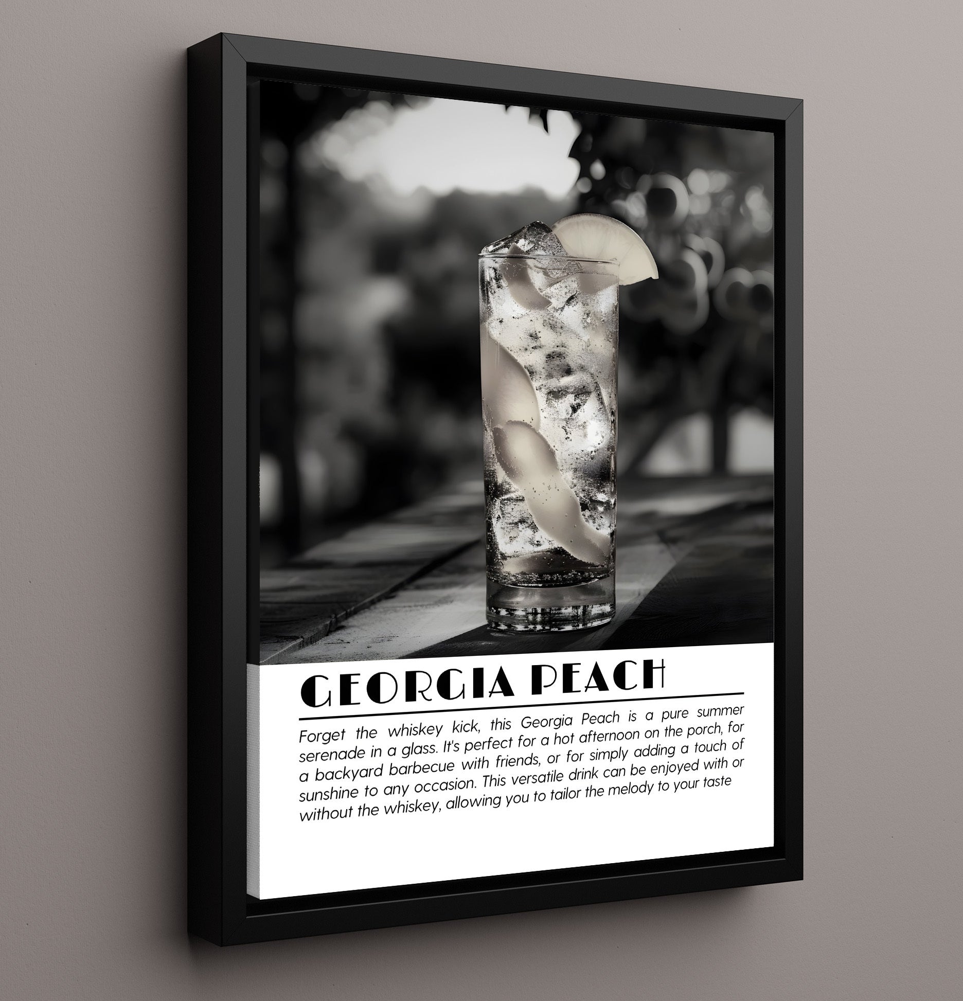 Georgia Peach Summer Serenade Drinks Defined Poster - 16x20 Framed Canvas