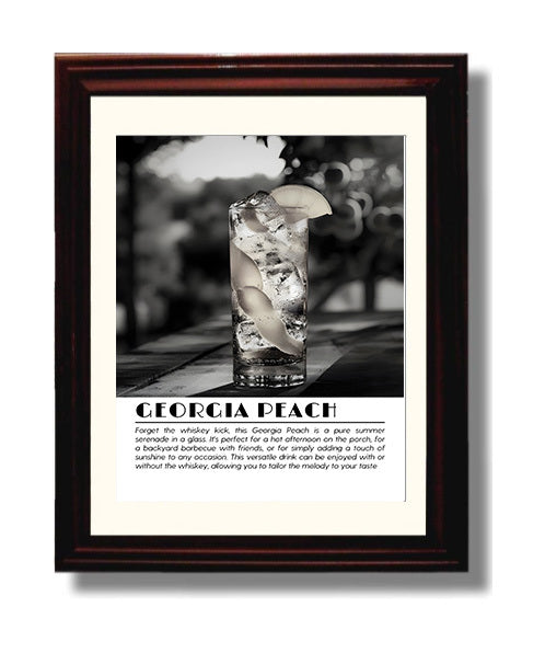 Georgia Peach Summer Serenade Drinks Defined Poster - 8x10 Beveled Frame