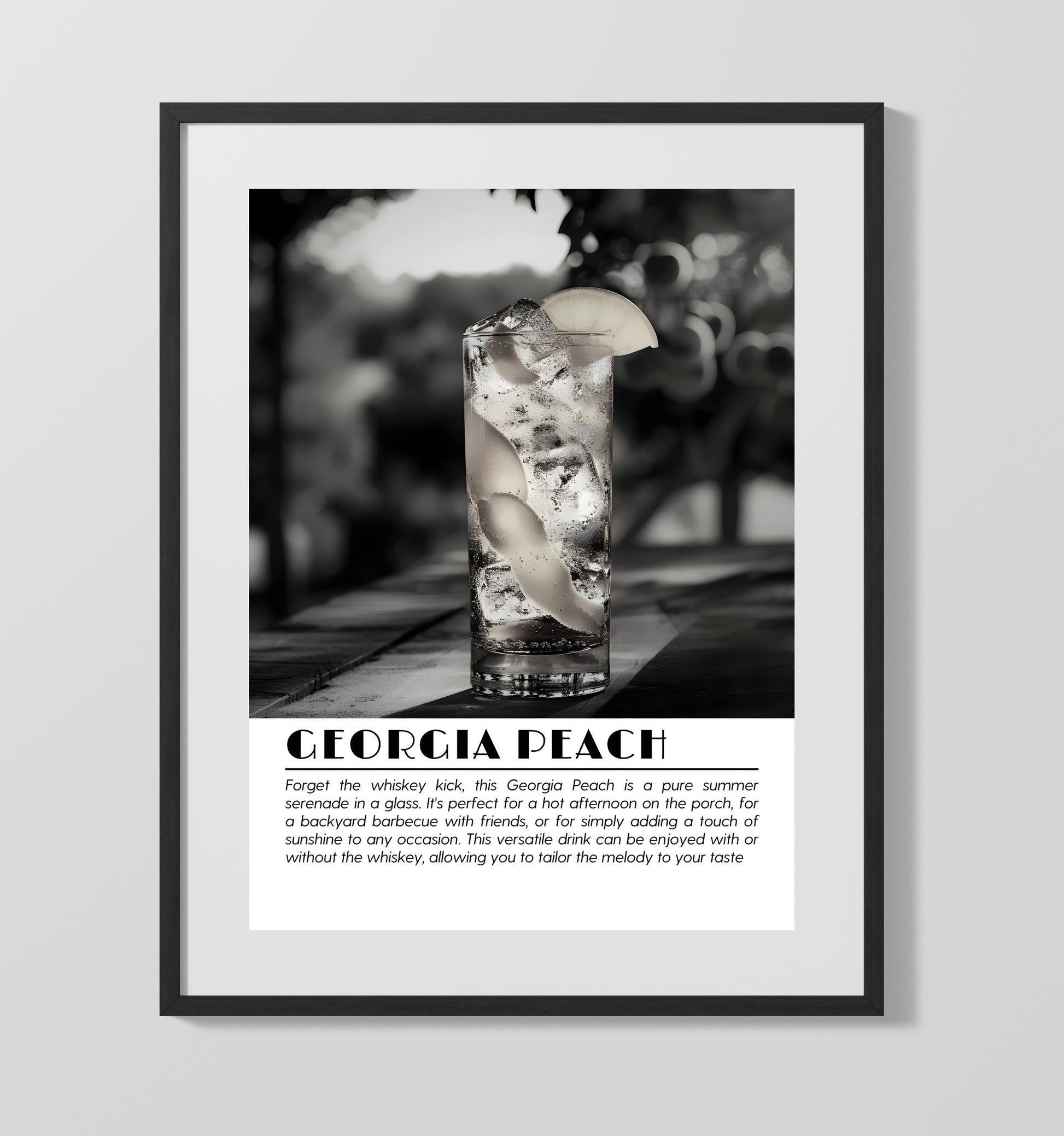 Georgia Peach Summer Serenade Drinks Defined Poster - 16x20 Gallery Frame