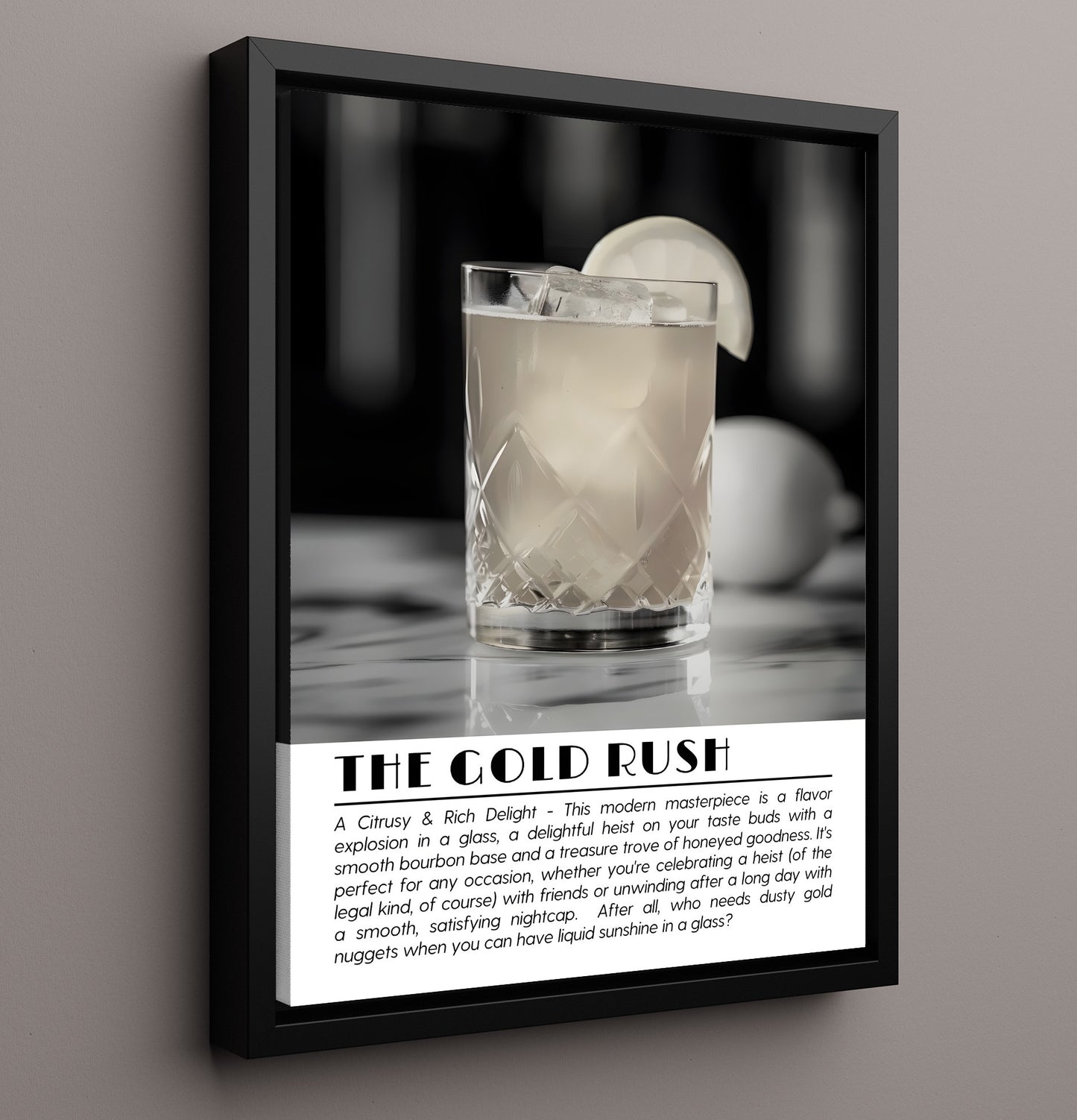 Gold Rush Honey Bourbon Drinks Defined Poster - 16x20 Framed Canvas