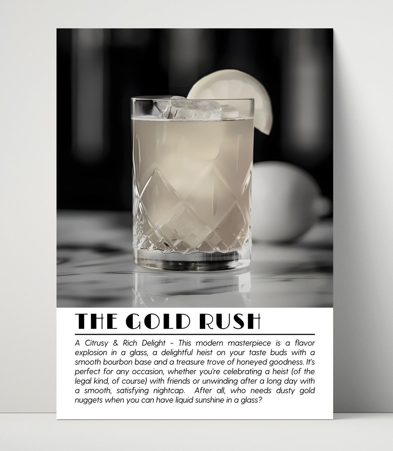 Gold Rush Honey Bourbon Drinks Defined Poster - 16x20 Unframed Print