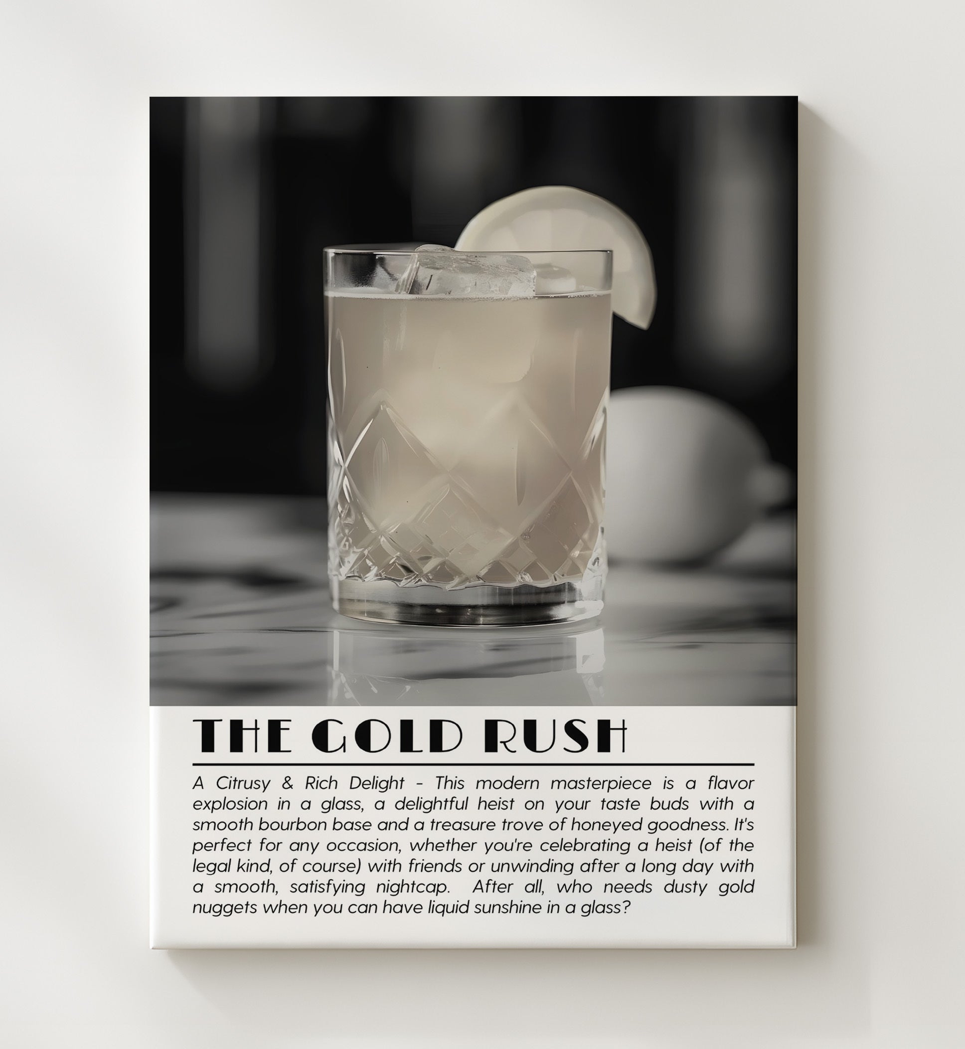 Gold Rush Honey Bourbon Drinks Defined Poster - 20x24 Canvas