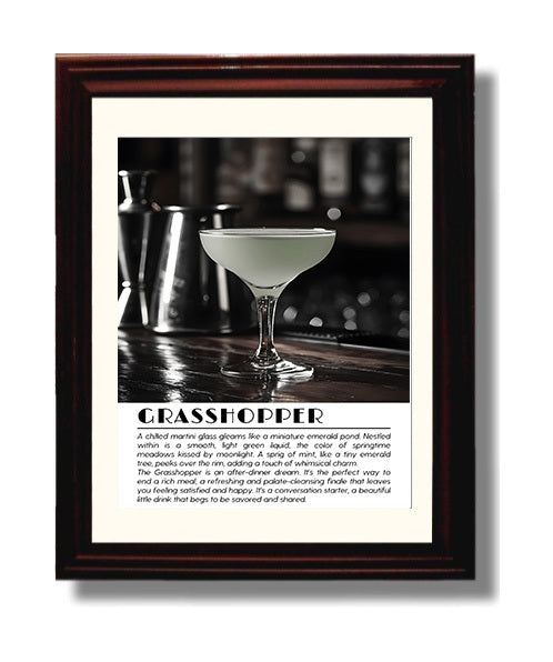 Grasshopper Mint Dessert Drinks Defined Poster - 8x10 Beveled Frame