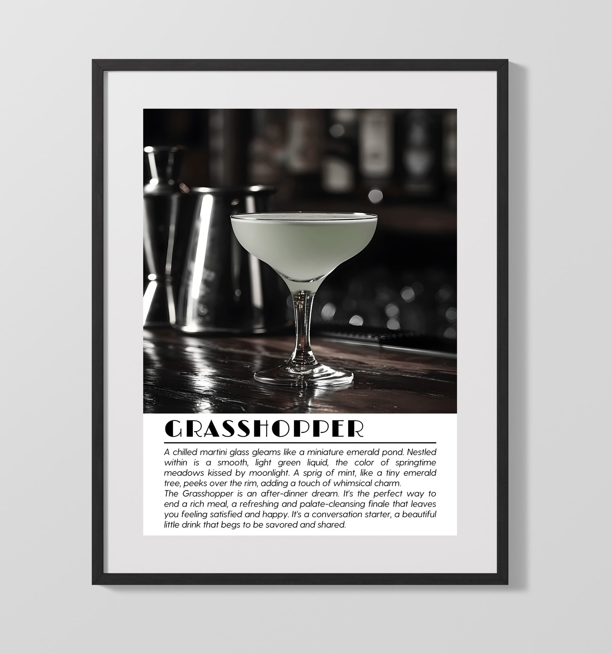 Grasshopper Mint Dessert Drinks Defined Poster - 16x20 Gallery Frame