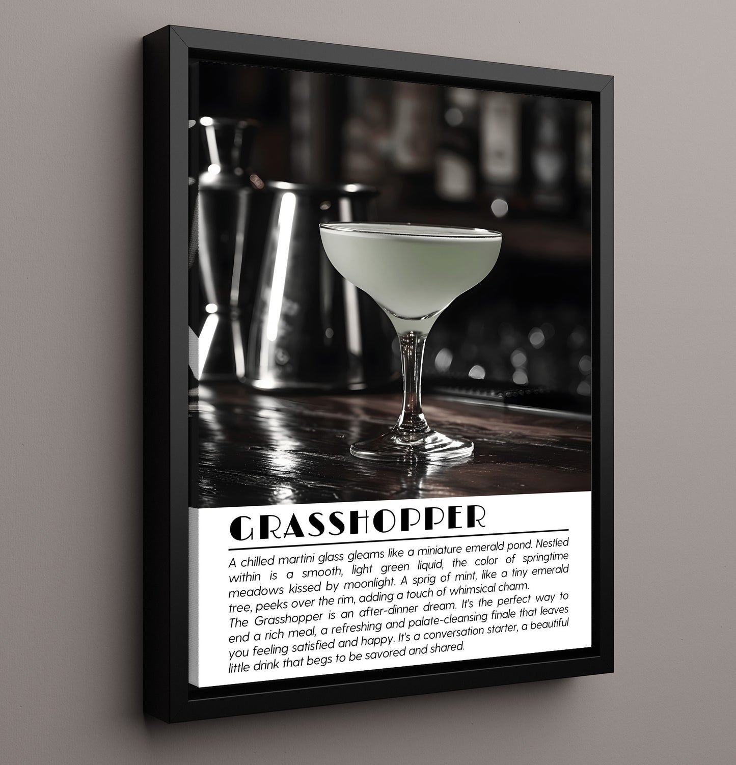 Grasshopper Mint Dessert Drinks Defined Poster - 16x20 Framed Canvas