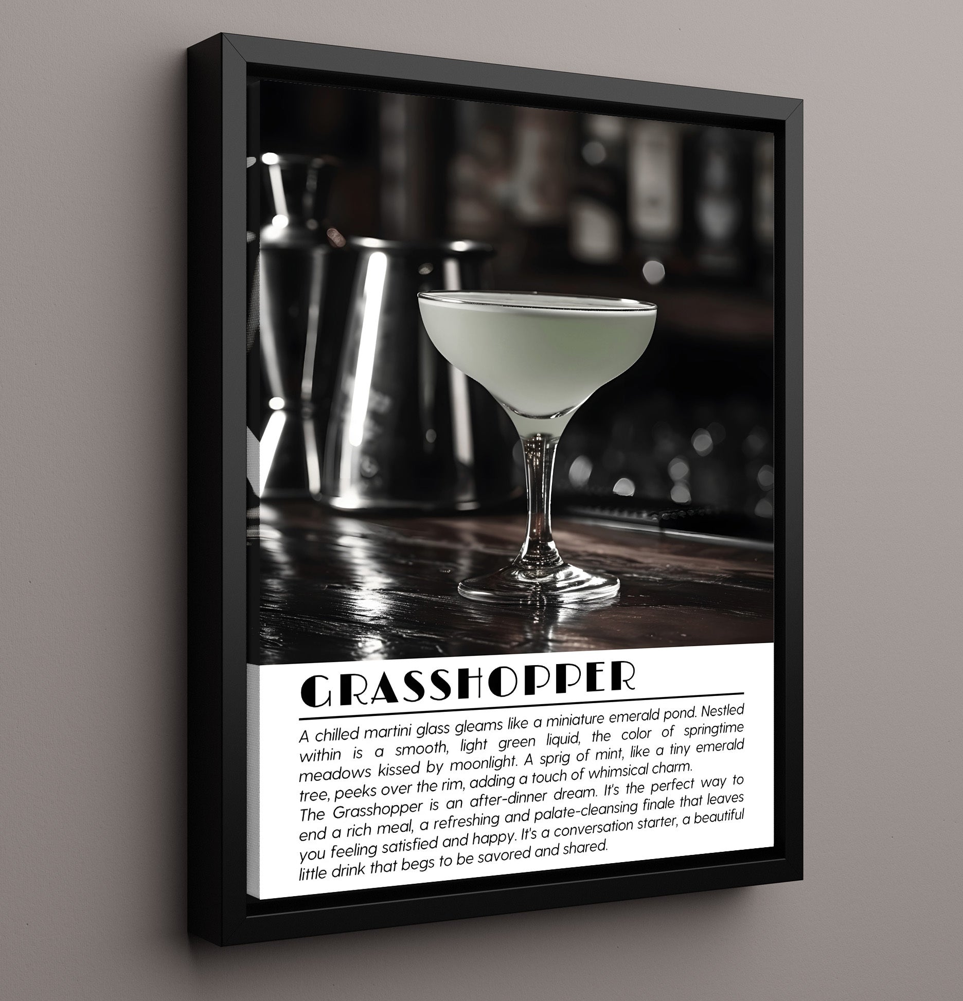 Grasshopper Mint Dessert Drinks Defined Poster - 16x20 Framed Canvas