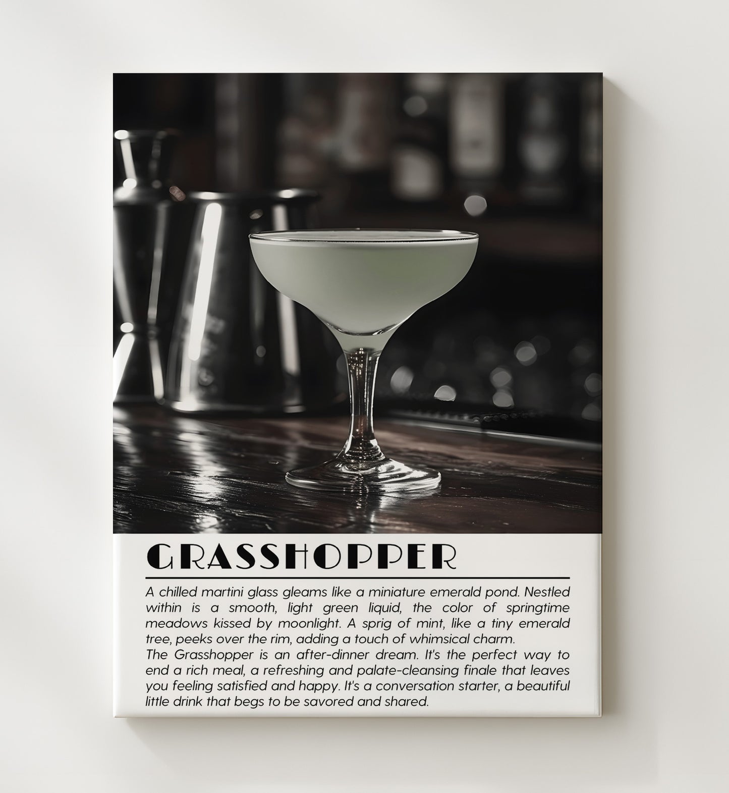 Grasshopper Mint Dessert Drinks Defined Poster - 20x24 Canvas