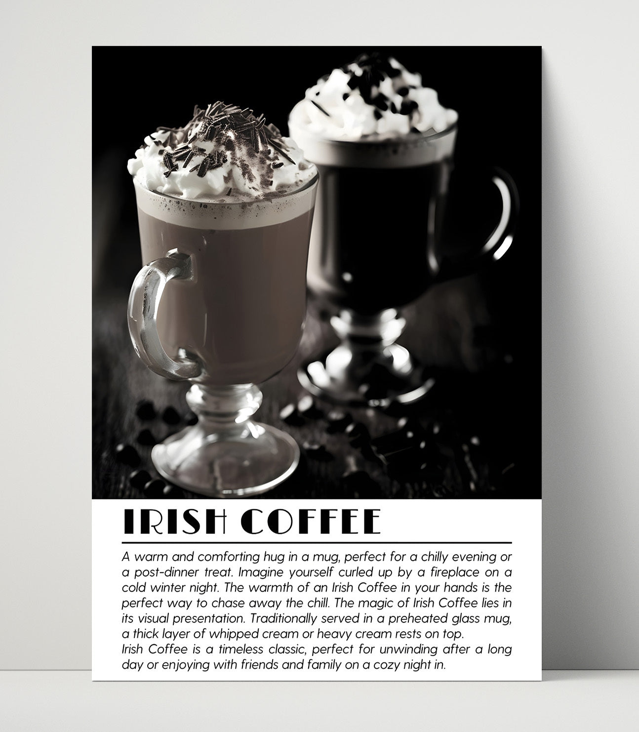 Irish Coffee Cozy Classic Drinks Defined Poster - 16x20 Unframed Print