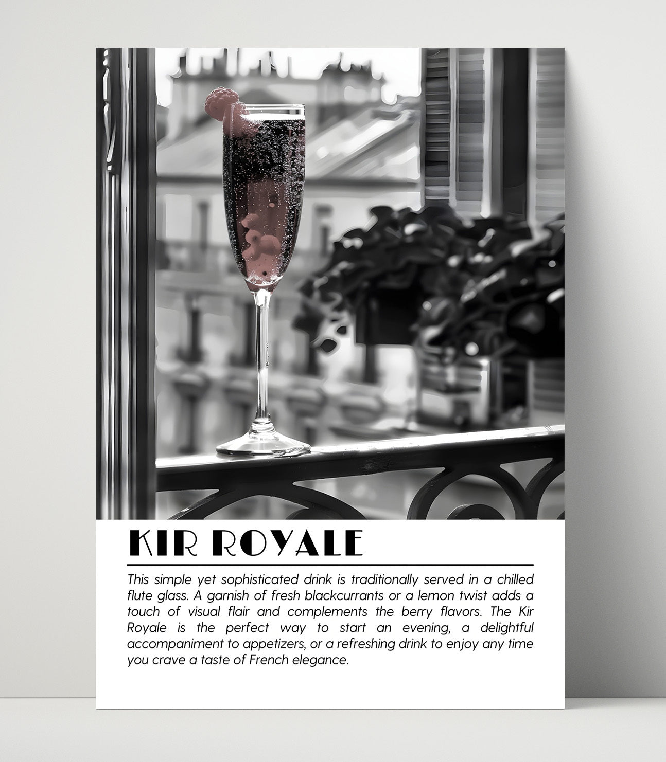 Kir Royale French Bubbles Drinks Defined Poster - 16x20 Unframed Print