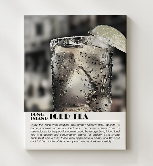 Long Island Iced Tea - Cocktail Classic 16x20 Canvas cocktail definition wall art