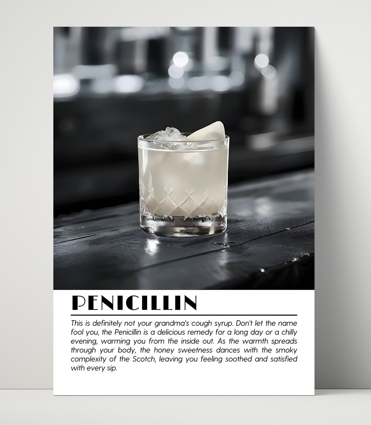 Penicillin Scotch Remedy Drinks Defined Poster - 16x20 Unframed Print