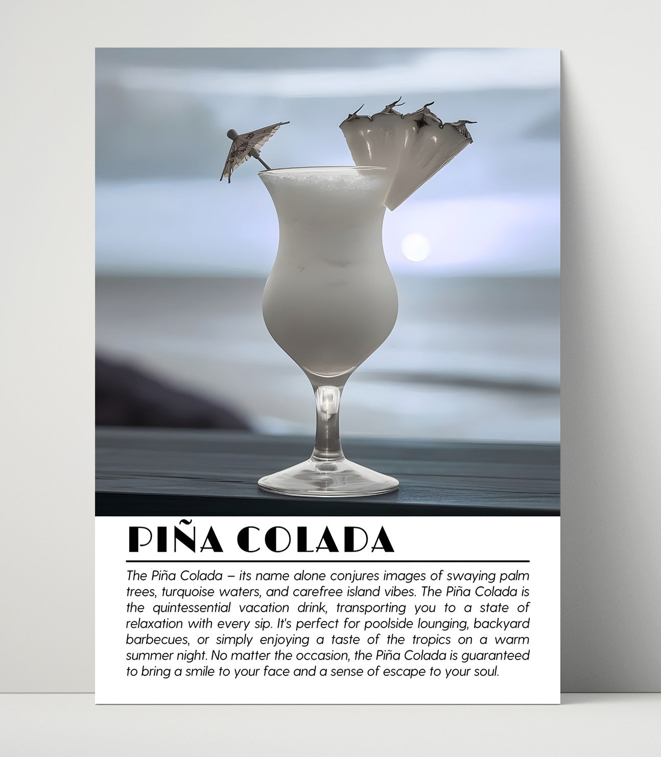 Pina Colada Tropical Escape Drinks Defined Poster - 16x20 Unframed Print